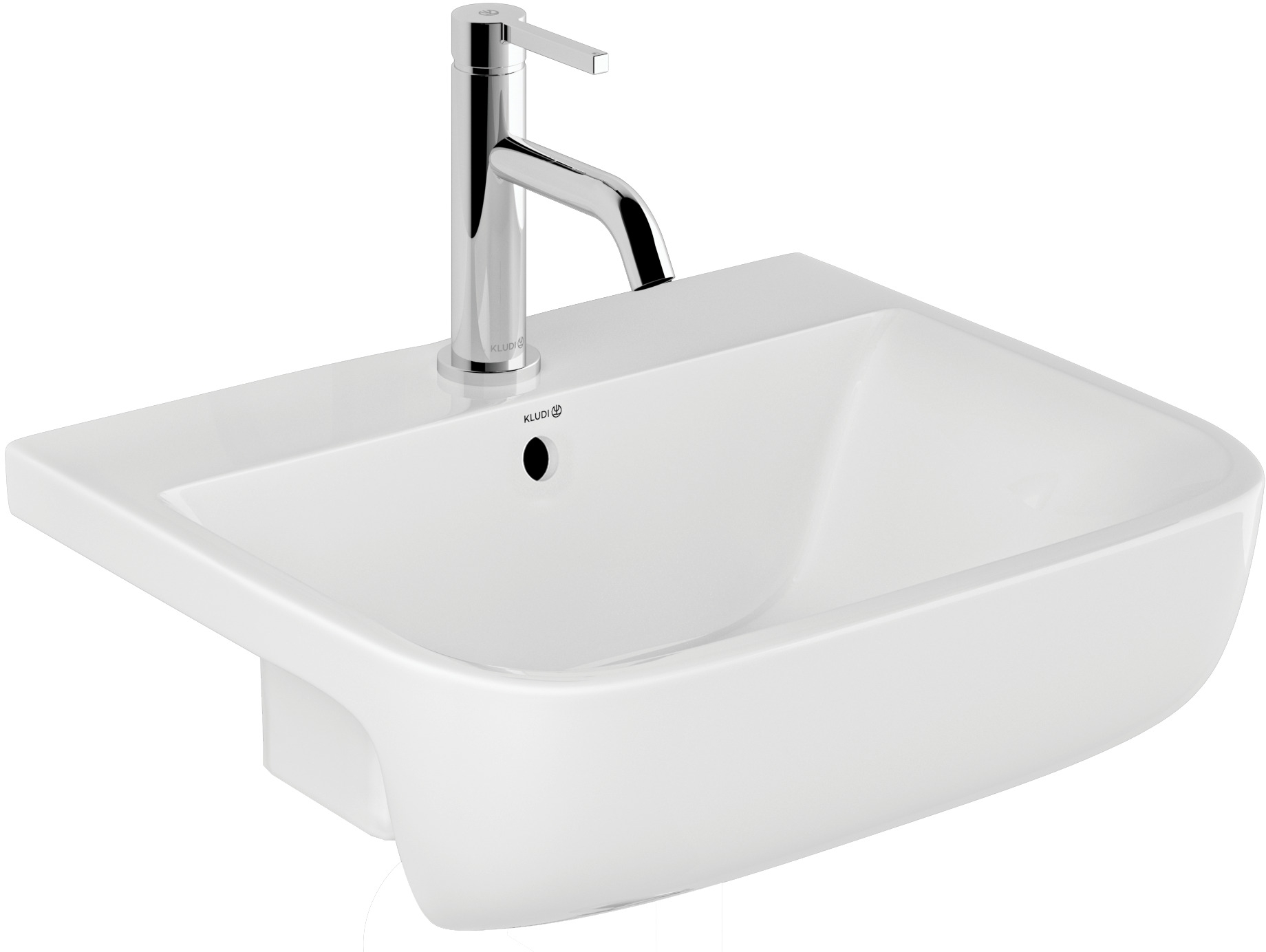 Kludi Resa mosdótál 52x46 cm négyszögletes süllyesztett fehér fényes 57W0343