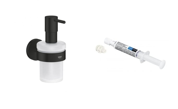Készlet szappanadagoló Grohe Start 411952430, ragasztó Grohe QuickGlue 41127000
