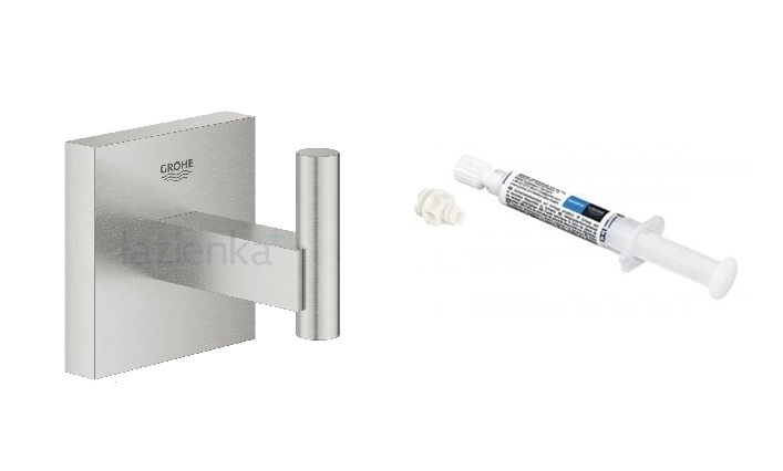 Készlet törölközőtartó Grohe Start Cube 40961DC0, ragasztó Grohe QuickGlue 41127000