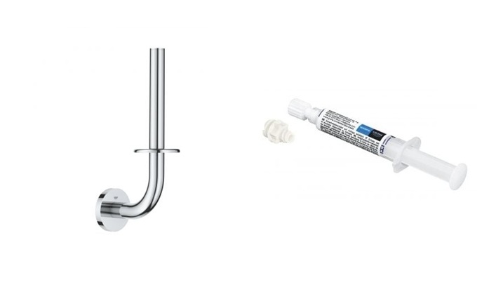 Készlet WC papír tartó Grohe Start 41186000, ragasztó Grohe QuickGlue 41127000