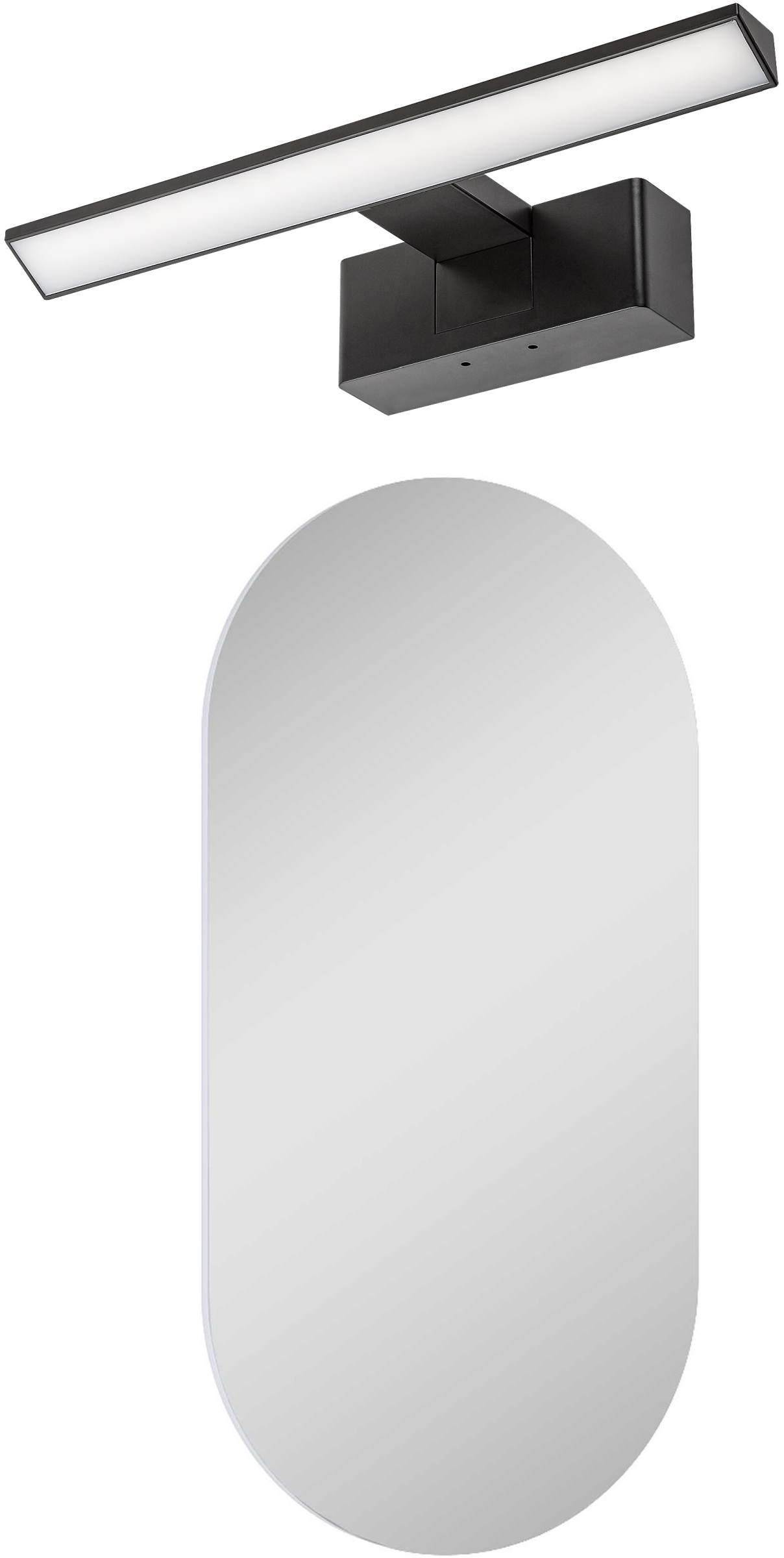 Készlet tükör Elita Oval RE067567000010, oldalfali lámpa Rabalux Loric 75024