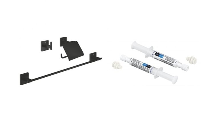 Készlet 3 az 1-ben tartozékkészlet Grohe Start Cube 411242430, ragasztó Grohe 41128000