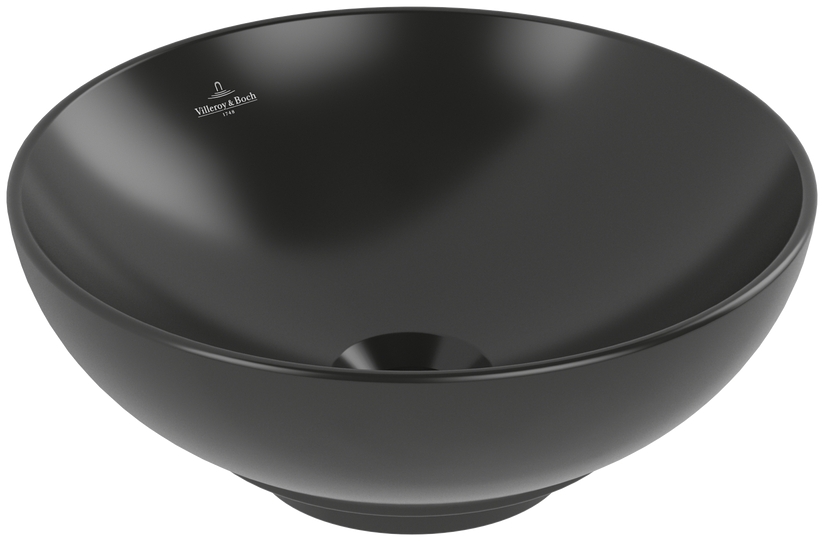 Villeroy & Boch Loop & Friends mosdótál 38x38 cm kerek mosdótálak fekete 4A4500R7