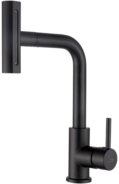 Laveo Rotaro konyhai csaptelep álló fekete BLR769D