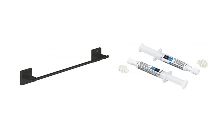 Készlet törölközőtartó Grohe Start Cube 409872430, ragasztó Grohe 41128000