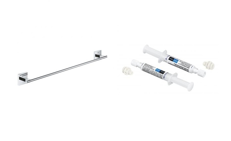 Készlet törölközőtartó Grohe Start Cube 41089000, ragasztó Grohe 41128000