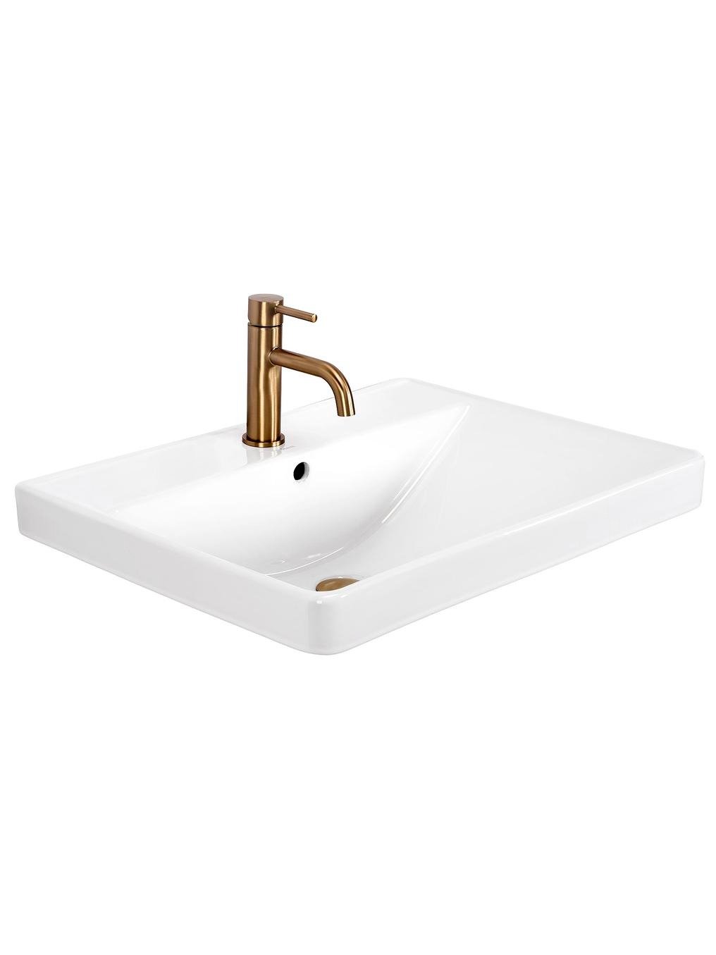Rea Alisha mosdótál 61x48 cm négyszögletes süllyesztett fehér REA-U8424