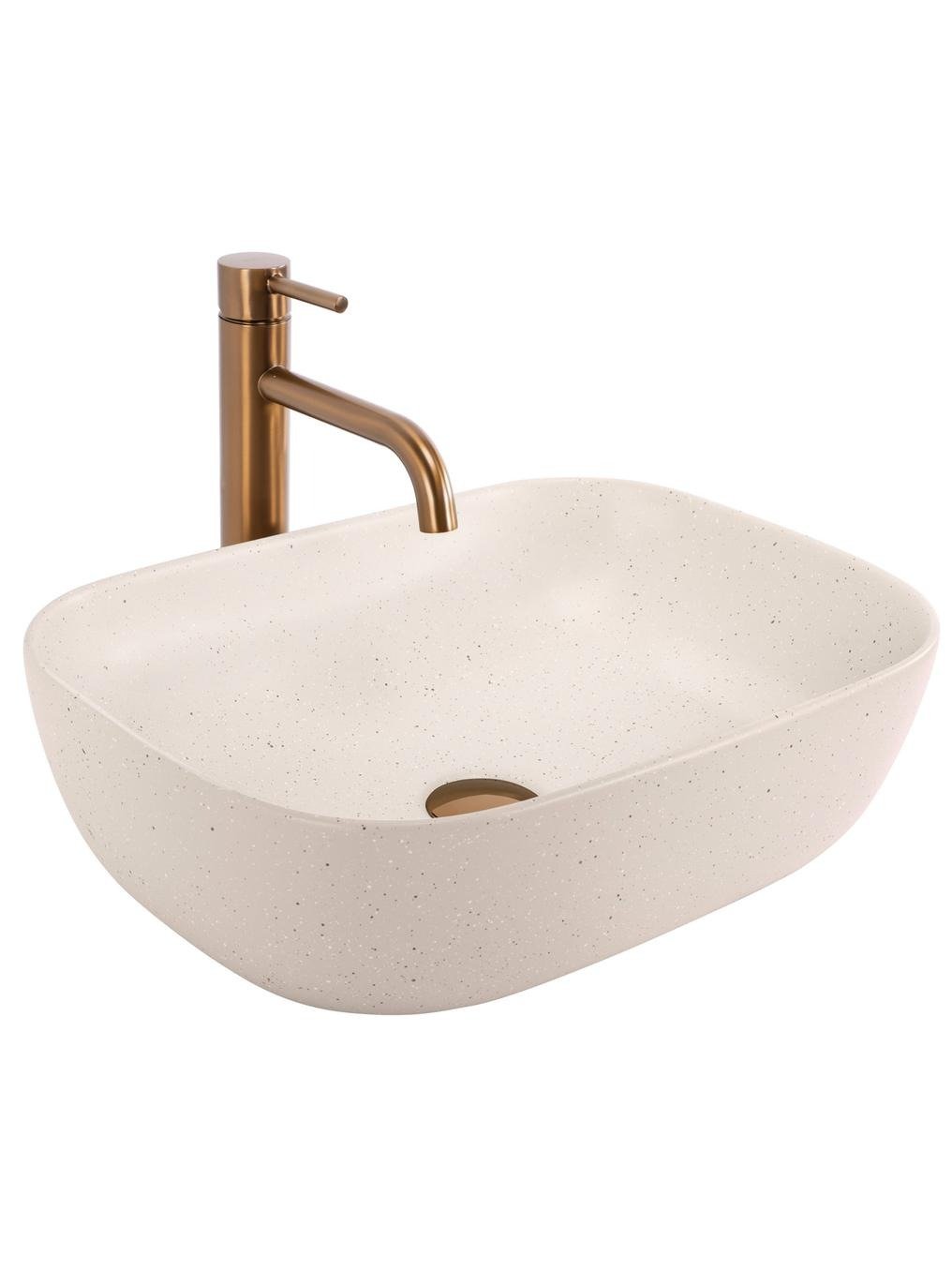 Rea Belinda mosdótál 46.5x33 cm négyszögletes mosdótálak barna/bézs REA-U4001