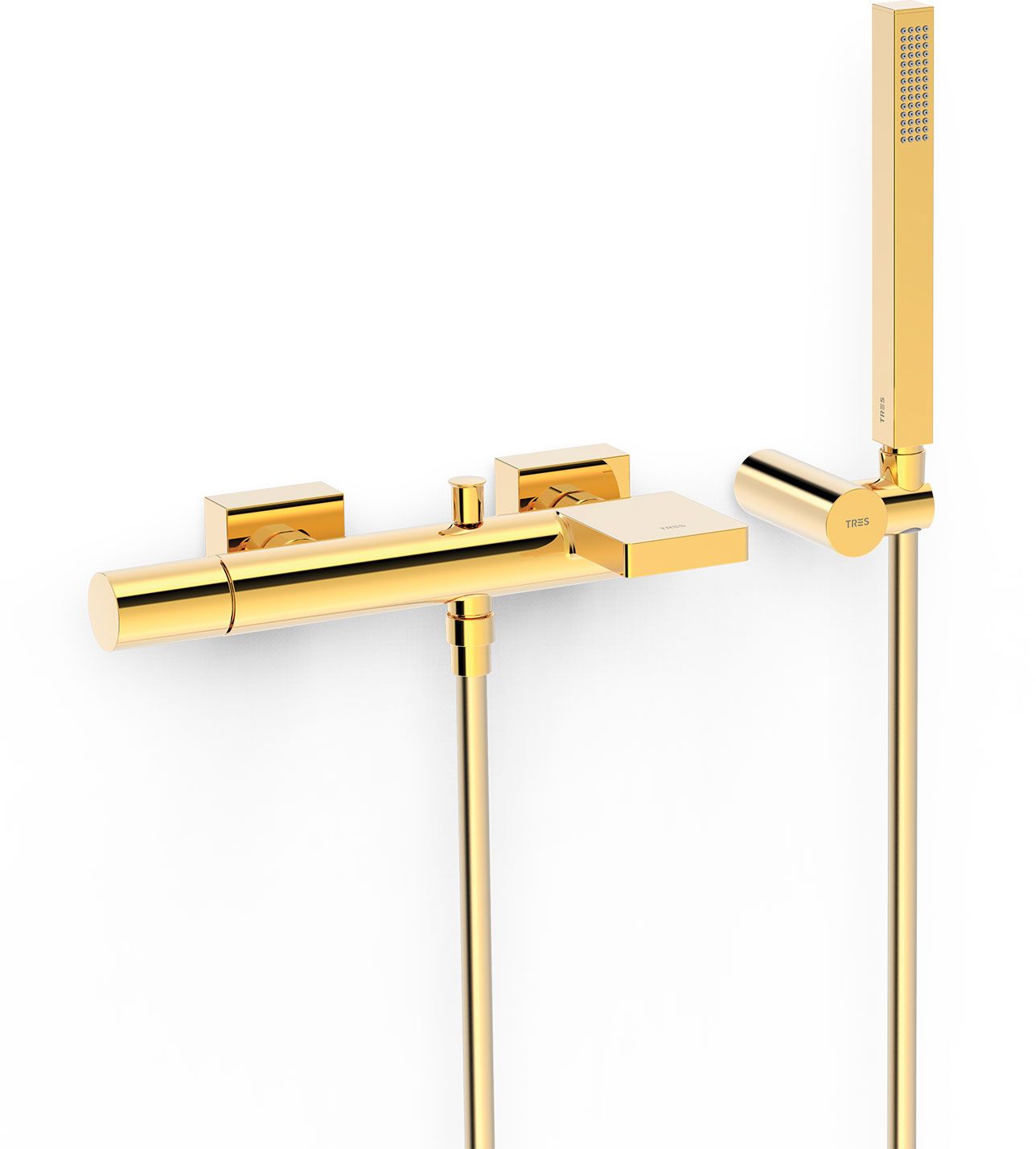 Tres Project kád és zuhany csaptelep fali arany 21117001OR