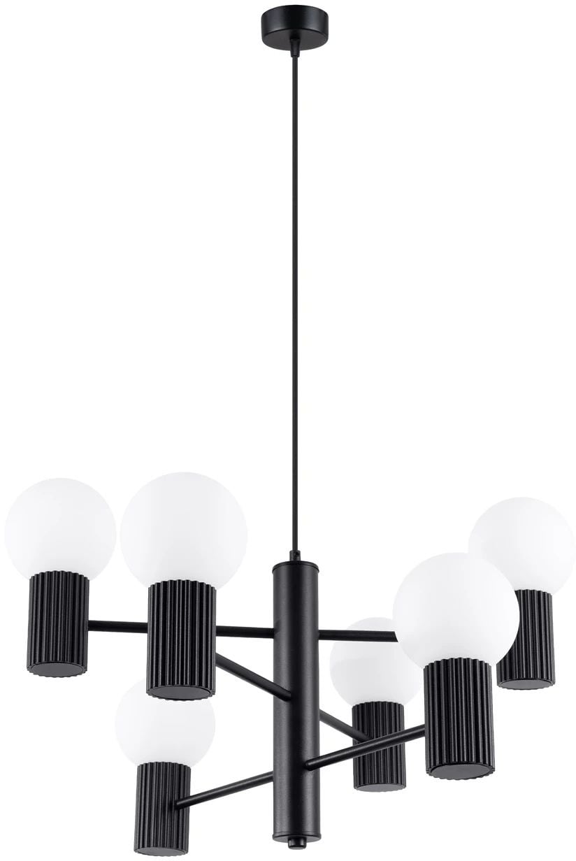 Sollux Lighting Halo függőlámpa 6x8 W fekete SL.1830