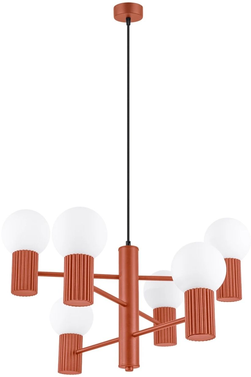 Sollux Lighting Halo függőlámpa 6x8 W piros SL.1833