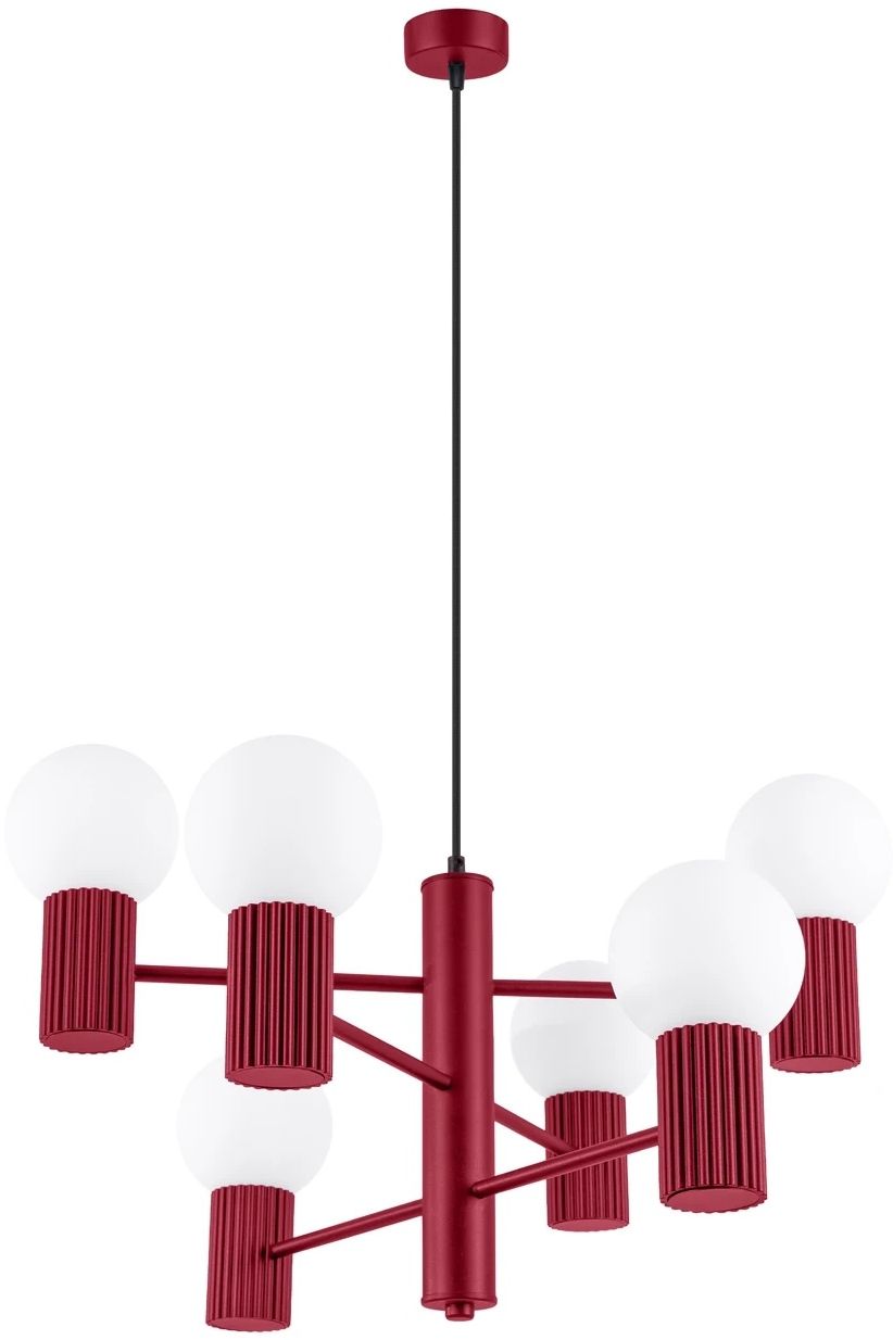 Sollux Lighting Halo függőlámpa 6x8 W burgundi SL.1837