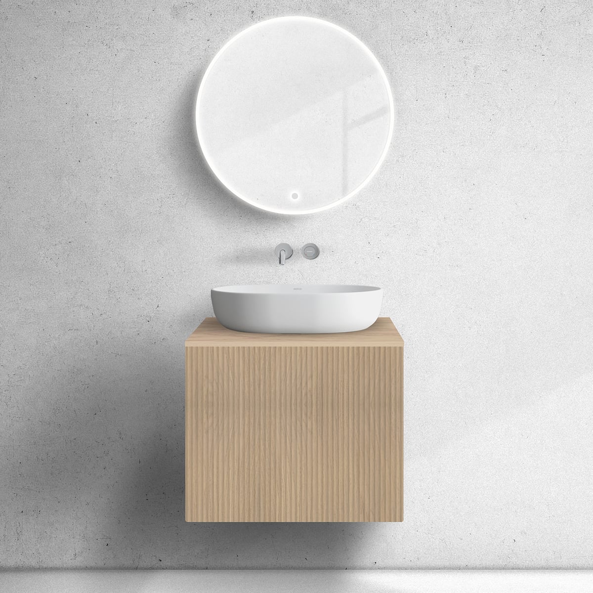 Oltens Lun szekrény 60x44.7x52 cm mosdókagyló alá akasztható tölgy 60027060