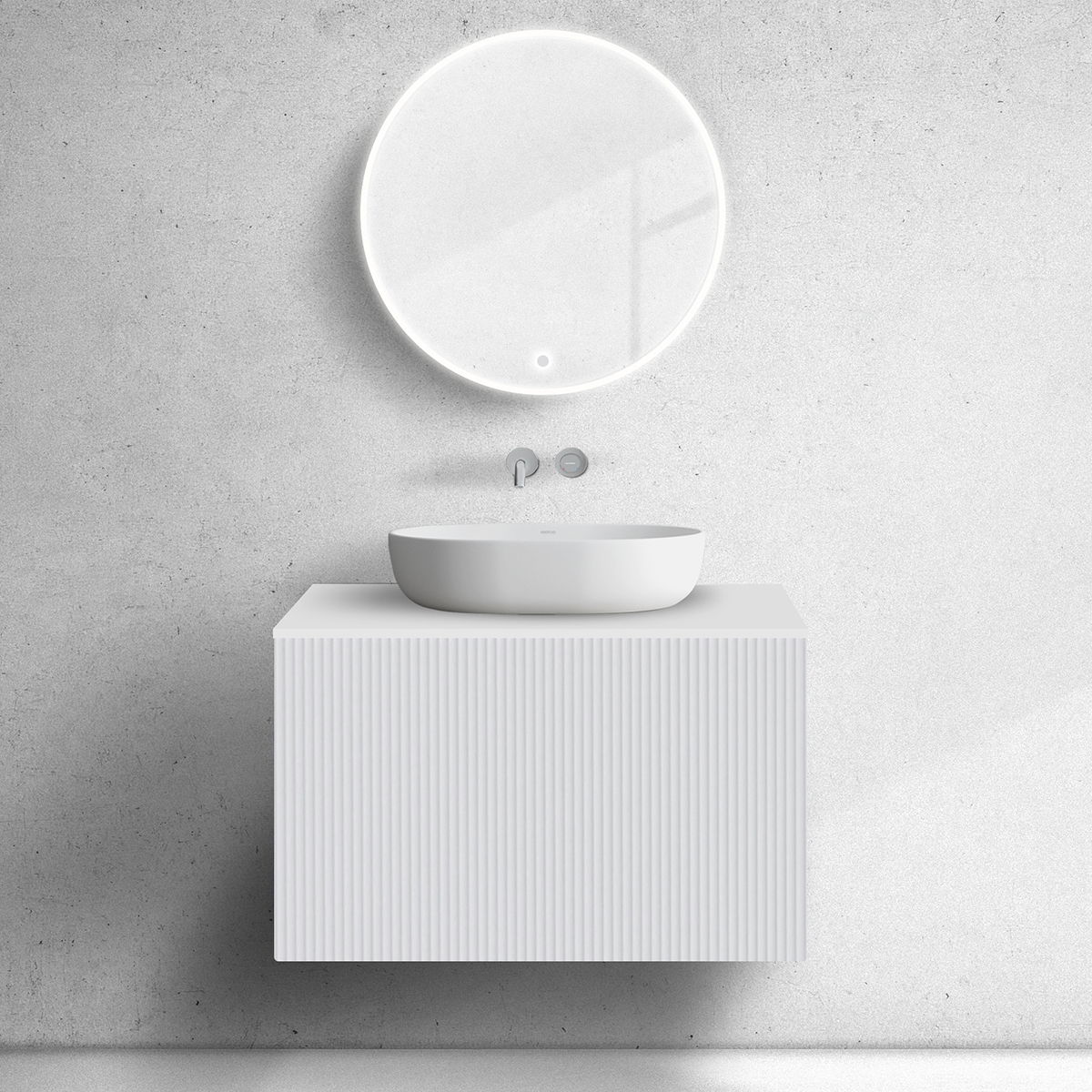 Oltens Lun szekrény 80x44.7x52 cm mosdókagyló alá akasztható fehér 60028000