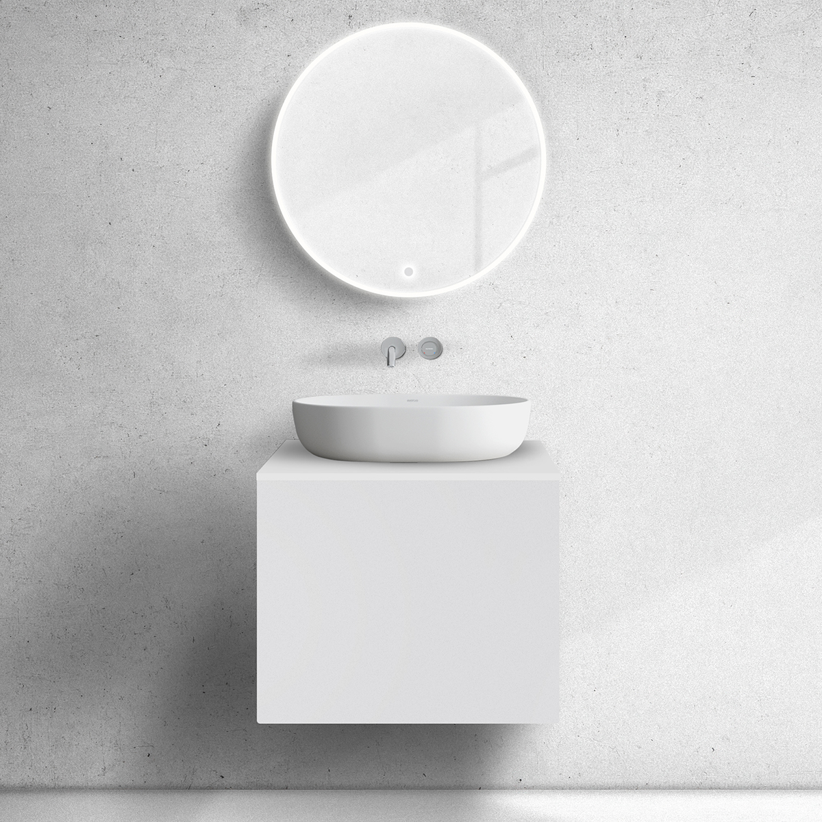 Oltens Lun szekrény 60x44.7x52 cm mosdókagyló alá akasztható fehér 60032000