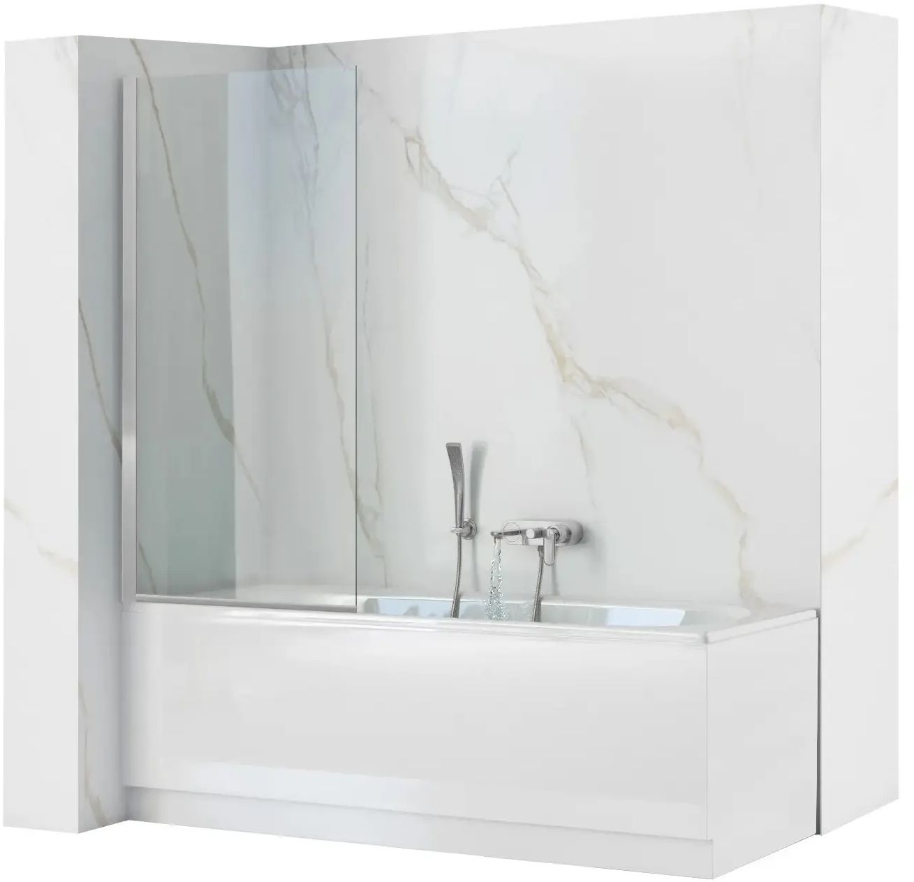 Rea Lagos zuhanyparaván 70 cm egyrészes króm fényes/átlátszó üveg REA-W5674