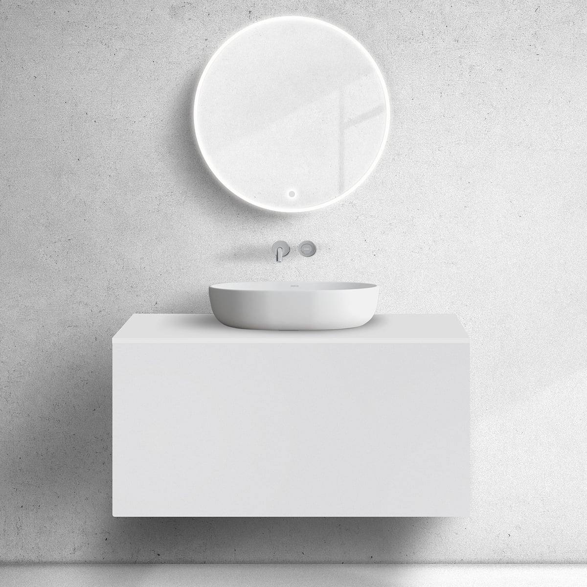 Oltens Lun szekrény 100x44.7x52 cm mosdókagyló alá akasztható fehér 60034000