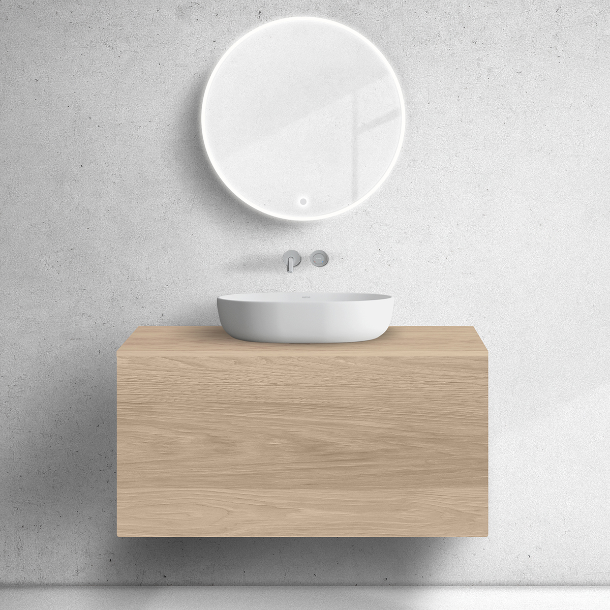 Oltens Lun szekrény 100x44.7x52 cm mosdókagyló alá akasztható tölgy 60034060