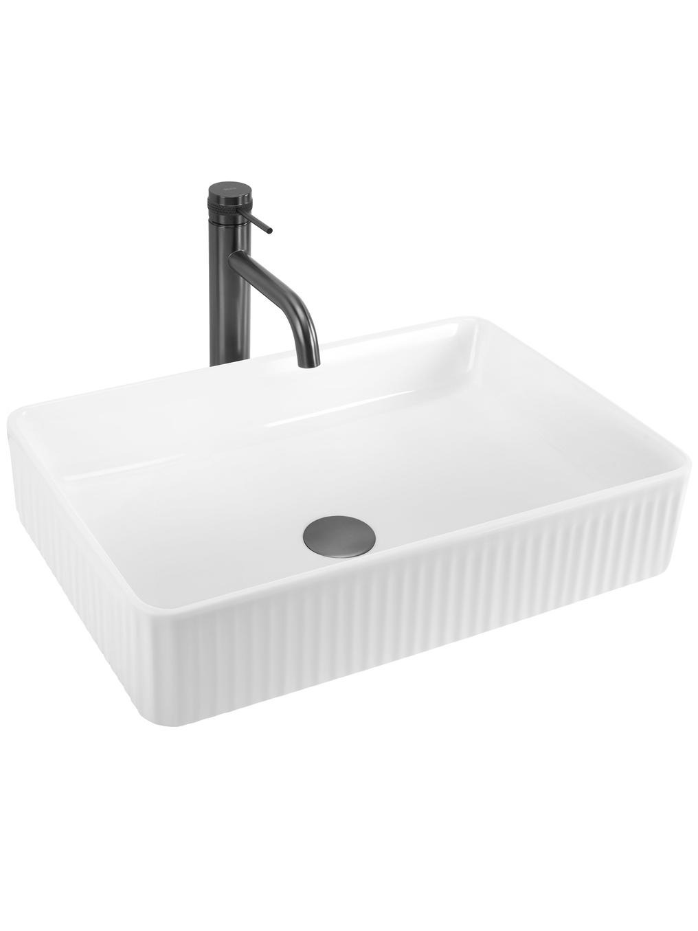 Rea Fiorella mosdótál 50x34 cm négyszögletes mosdótálak fehér REA-U6621