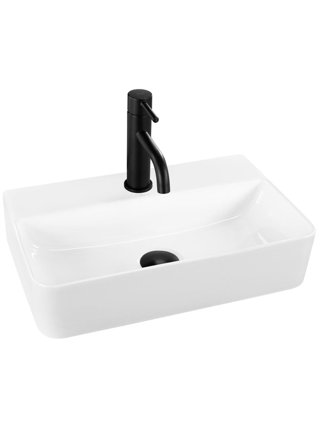 Rea Naomi mosdótál 45.5x28.5 cm félkör alakú klasszikus-mosdótálak fehér fényes REA-U0630