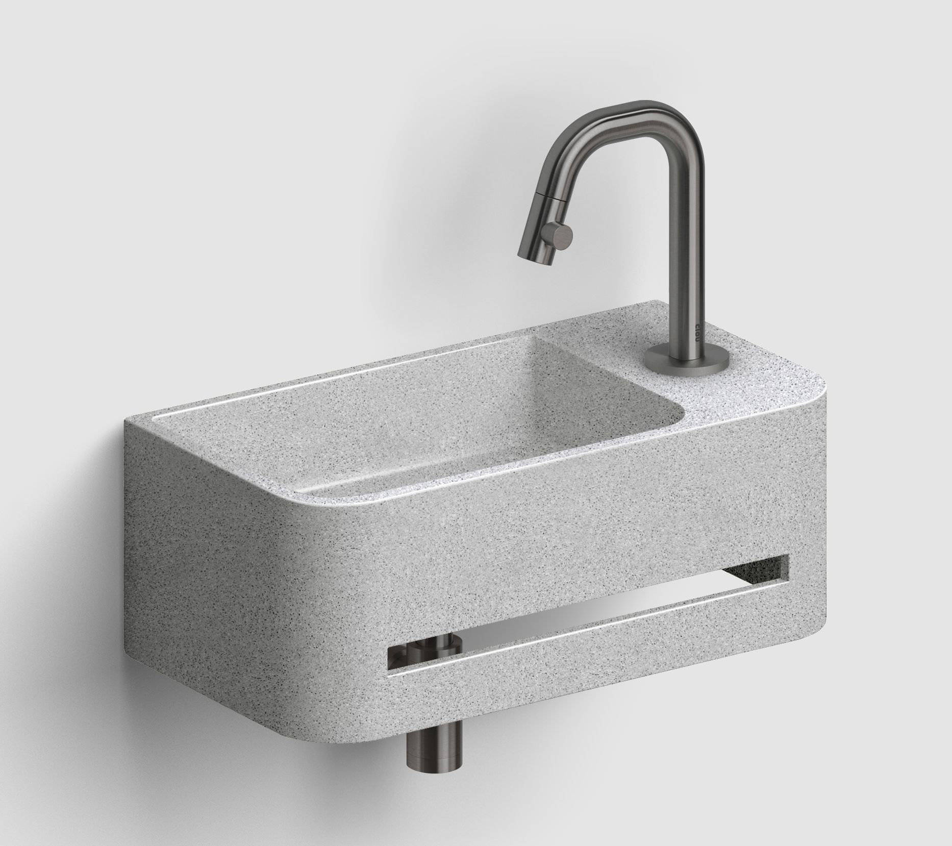 Clou InBe mosdótál 43x23 cm négyszögletes klasszikus szürke/kő IB/03.71030.02.01.R 