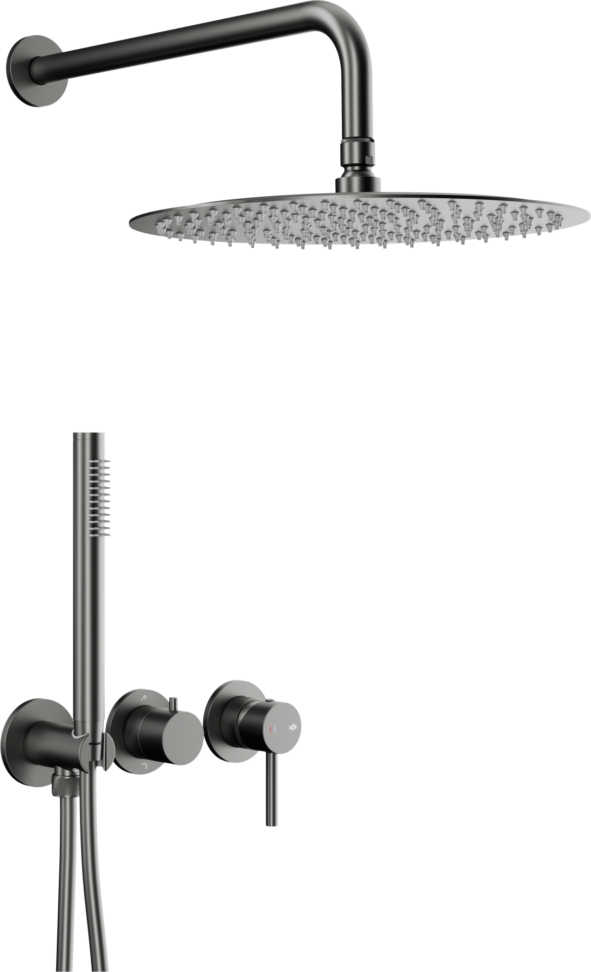 KFA Armatura Moza Gun Metal Grey zuhany készlet beépített trópusi zuhany opcióval grafit 5039-511-61