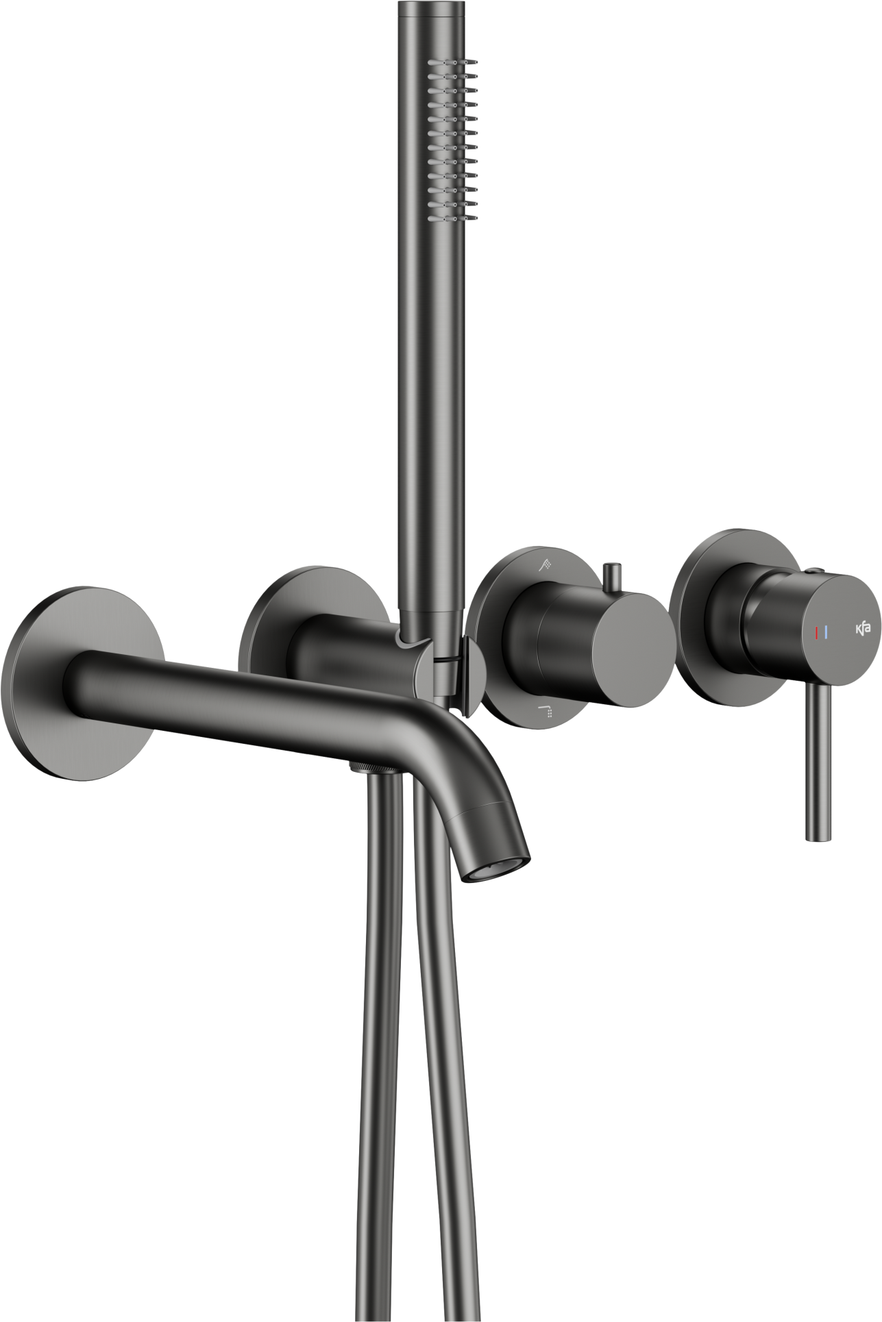 KFA Armatura Moza Gun Metal Grey kád és zuhany csaptelep süllyesztett grafit 5039-411-61
