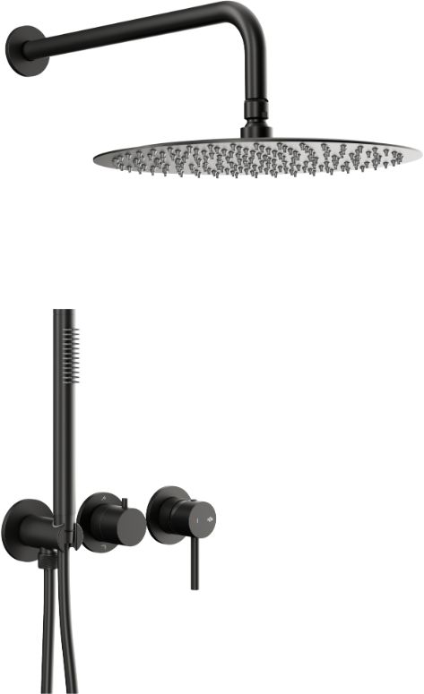 KFA Armatura Moza kád és zuhany szett beépített trópusi zuhany opcióval fekete 5039-511-81