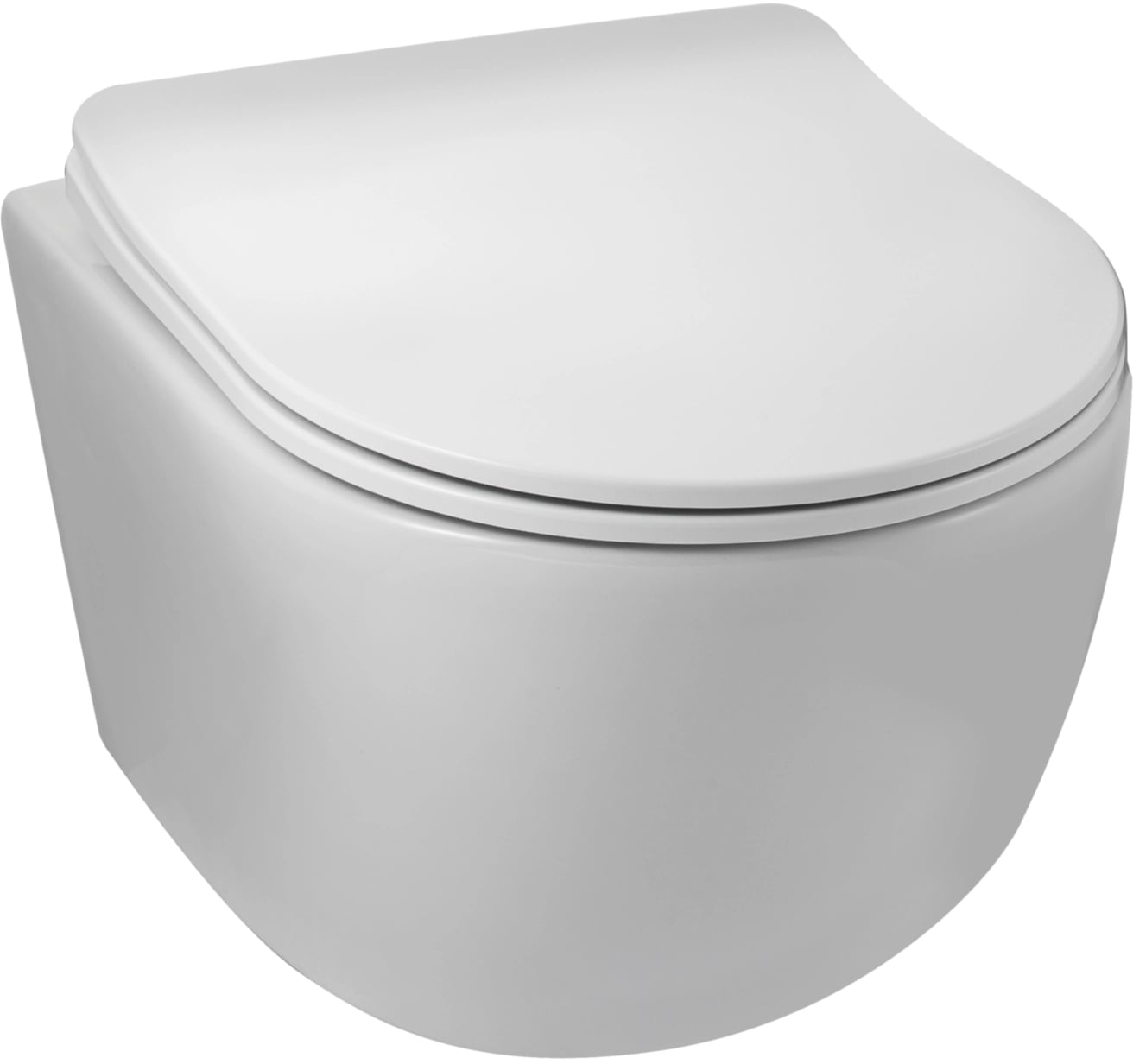 Balneo Luna wc csésze lassú záródású ülőkével függesztett perem nélkül mély öblítéssel fehér fényes G0101010101-3