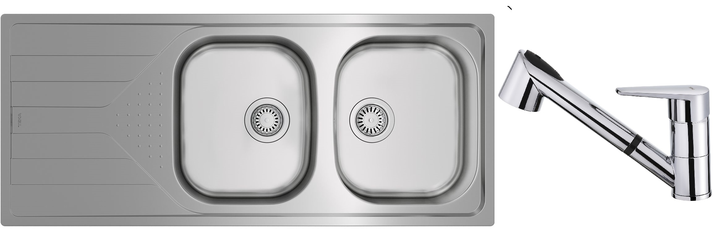 Készlet acél mosogató Teka Universe 115170006, konyhai csaptelep Teka IN 469781200