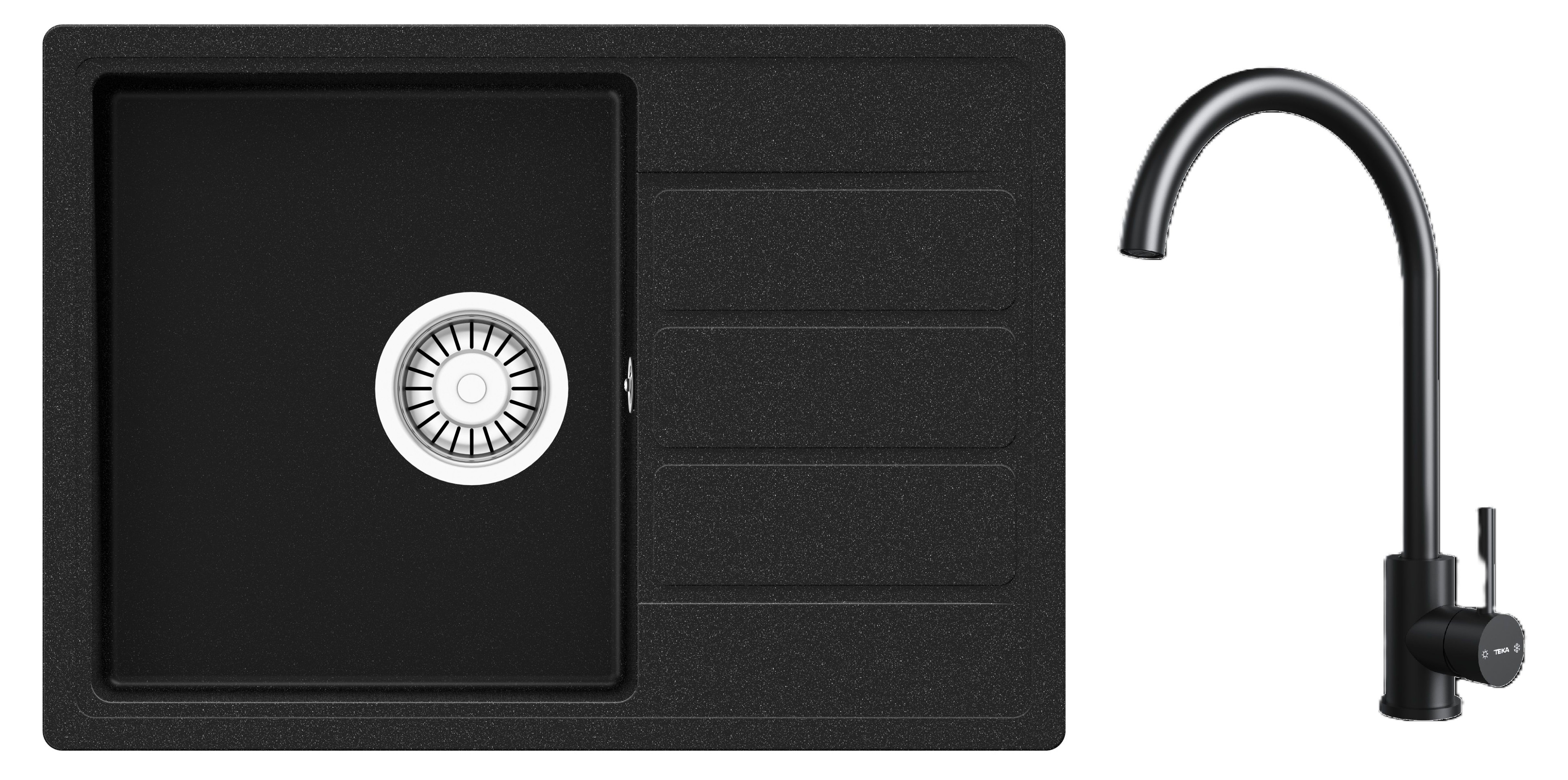 Készlet gránit mosogató Teka Comfor TQ 115350000, konyhai csaptelep Teka Uni 116030071
