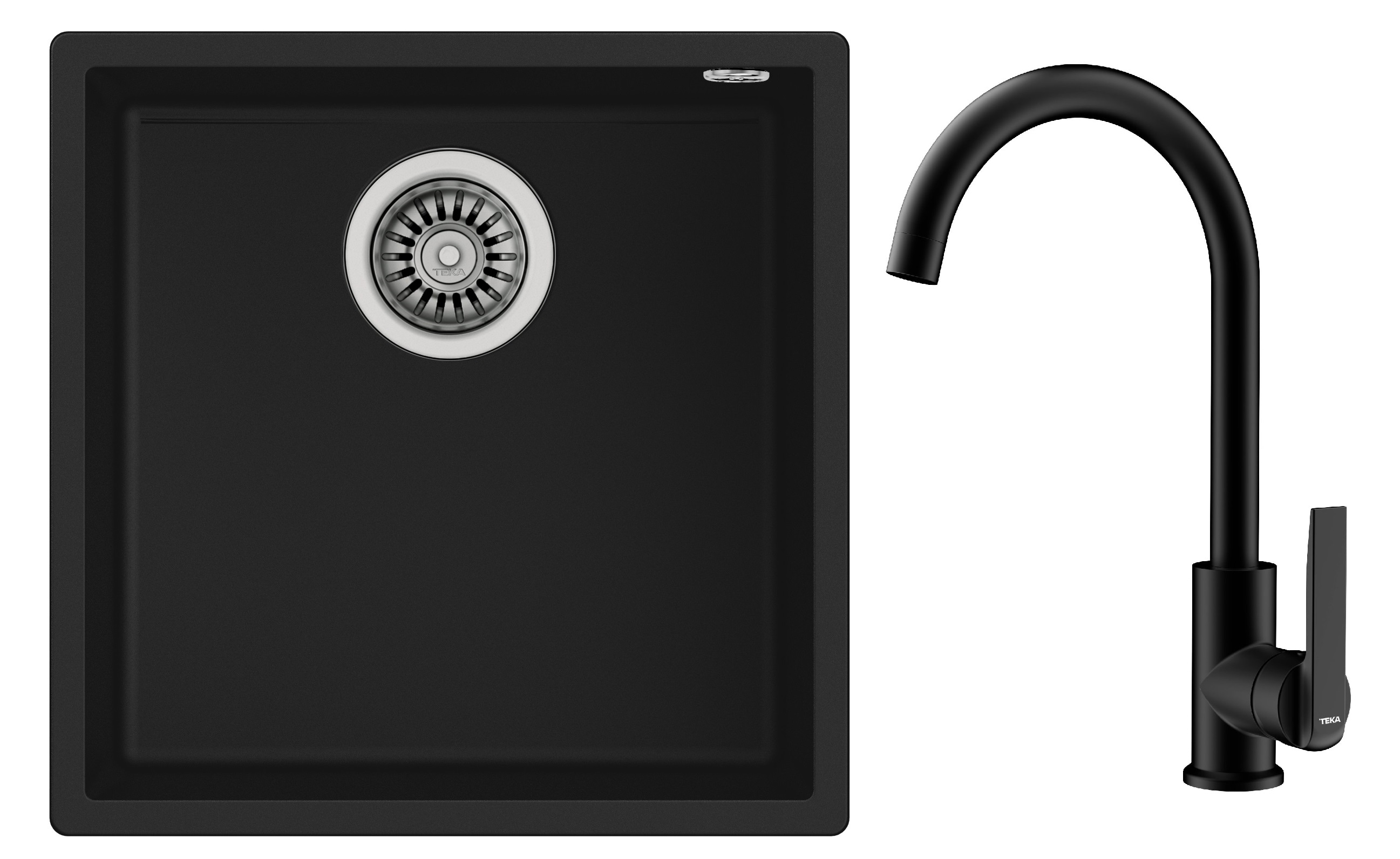 Készlet tegranit mosogató Teka Square 115230025, konyhai csaptelep Teka IN 53915620N