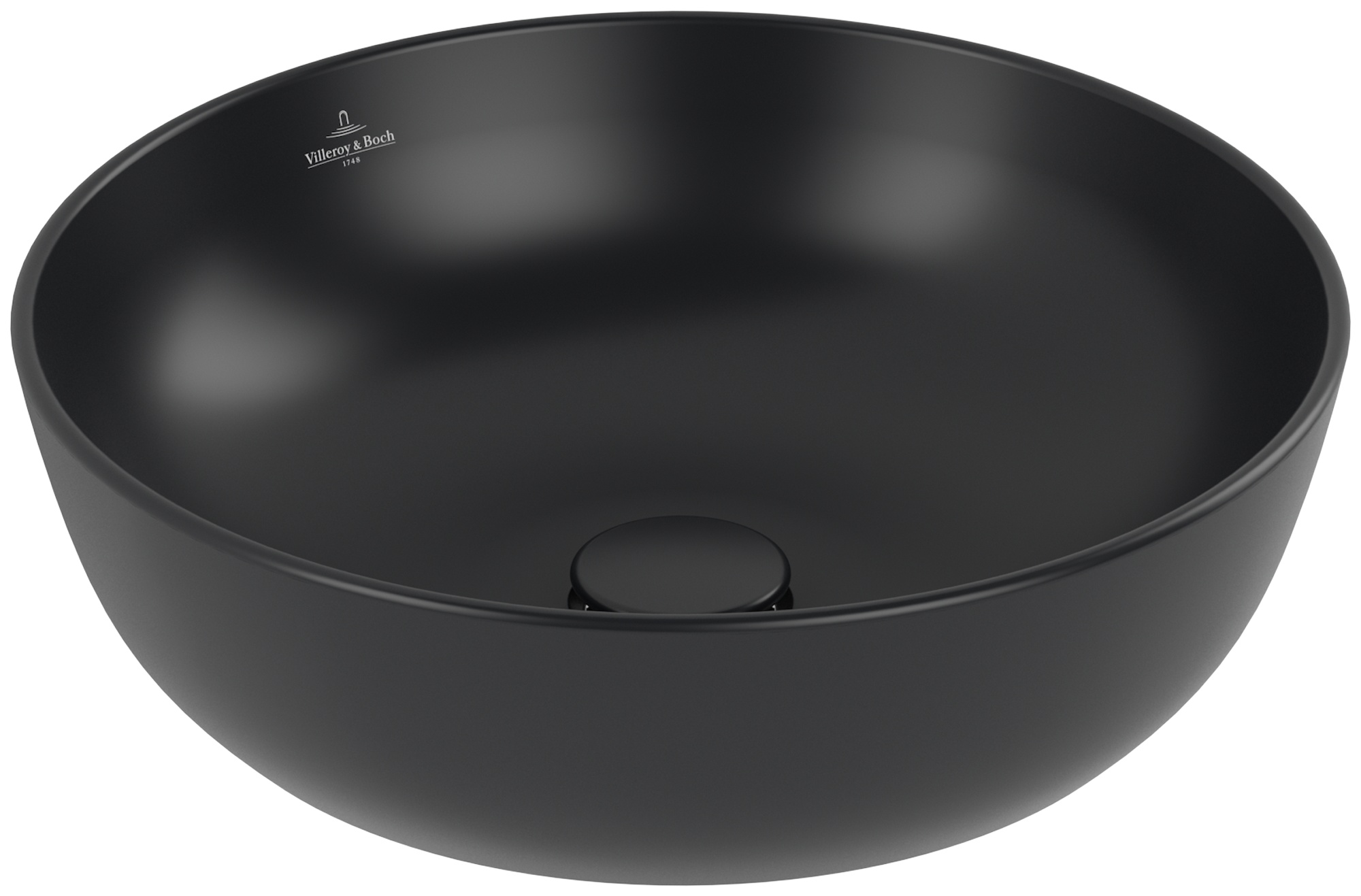 Villeroy & Boch Artis mosdótál 43x43 cm kerek mosdótálak fekete 417943R7