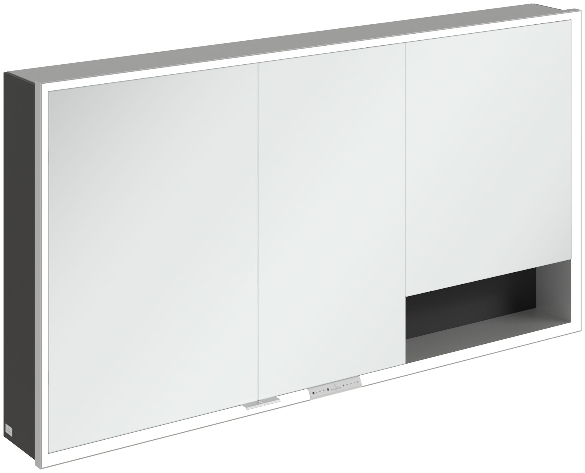 Villeroy & Boch My View+ szekrény 140x16.8x75 cm tükörrel fekete A48114VL