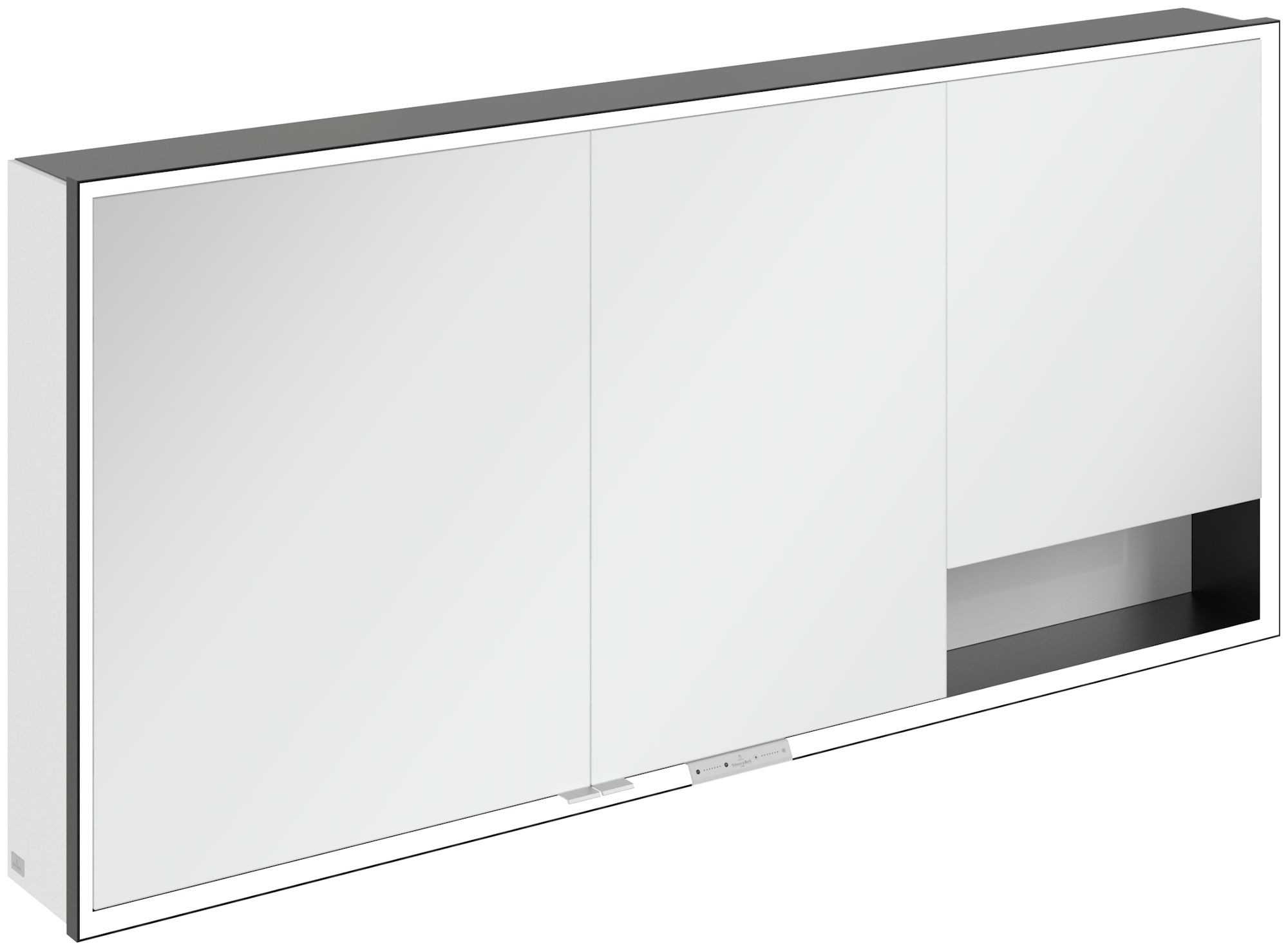 Villeroy & Boch My View+ szekrény 160x16.8x75 cm tükörrel fehér-fekete B48116VE