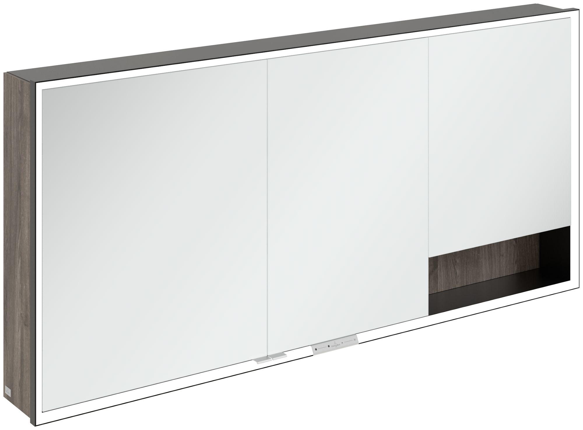 Villeroy & Boch My View+ szekrény 160x16.8x75 cm tükörrel fekete-tölgy B48116RK