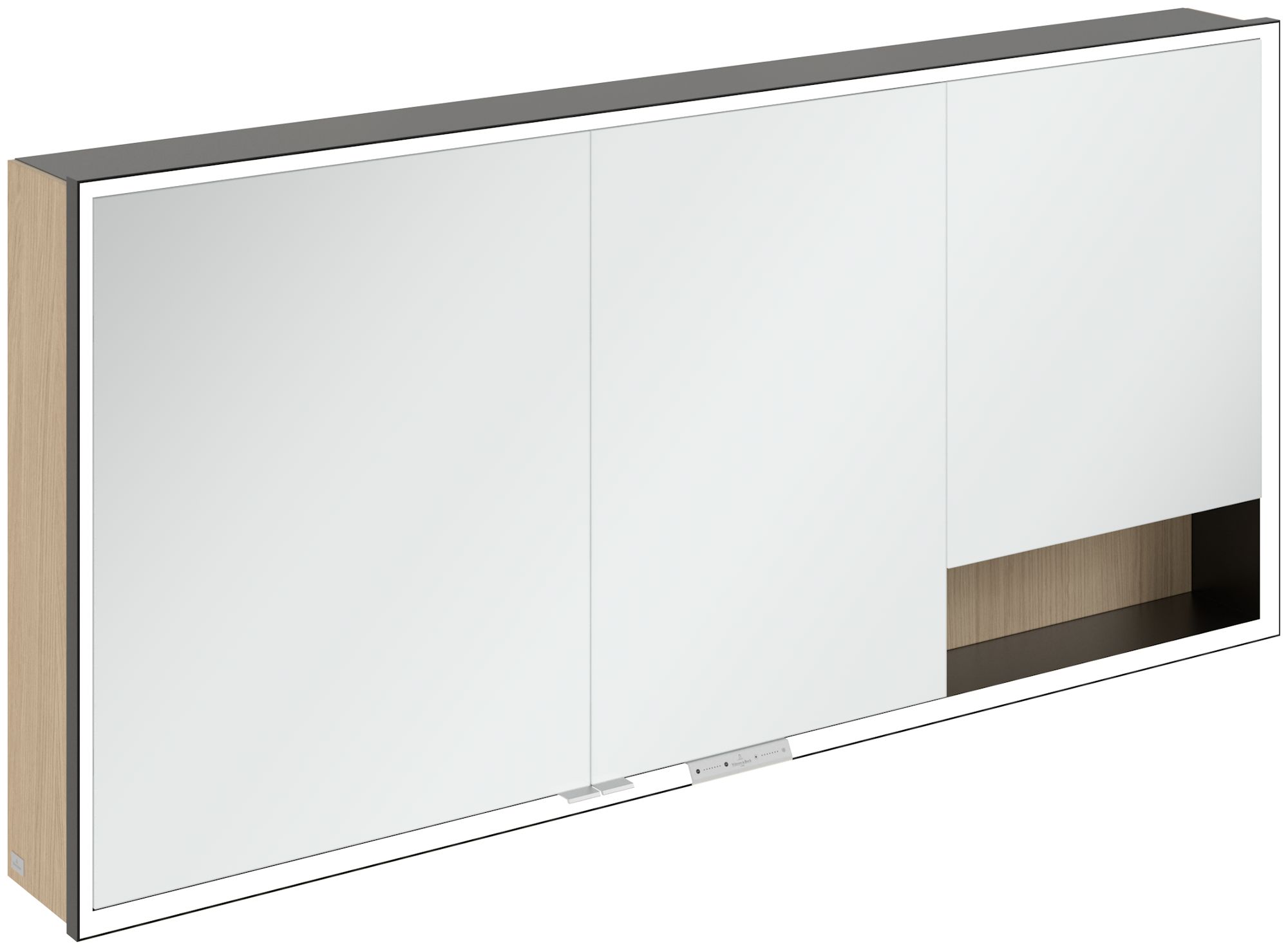 Villeroy & Boch My View+ szekrény 160x16.8x75 cm tükörrel fekete-tölgy B48116VJ