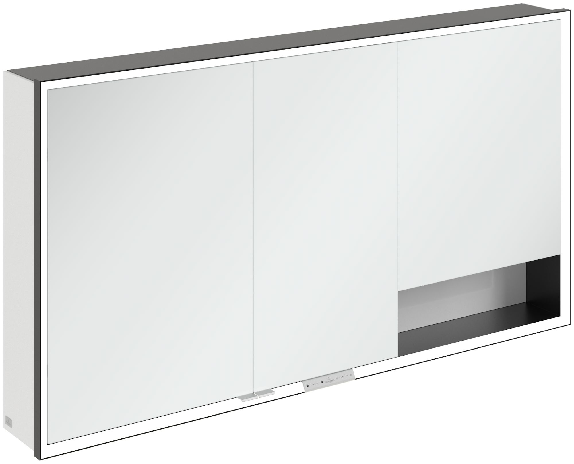 Villeroy & Boch My View+ szekrény 140x16.8x75 cm tükörrel fehér-fekete B48114VE