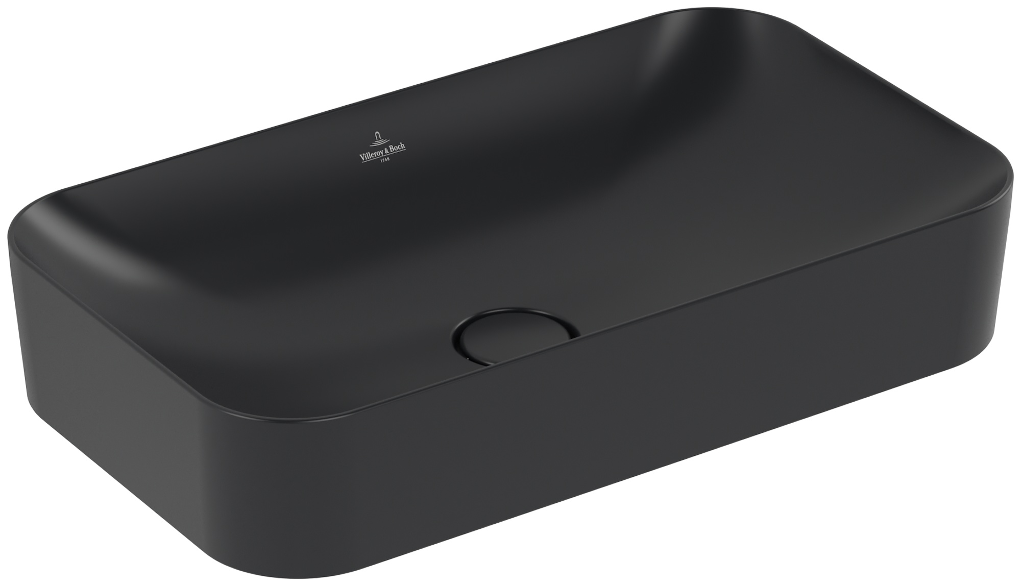 Villeroy & Boch Finion mosdótál 60x35 cm négyszögletes mosdótálak fekete 414361R7