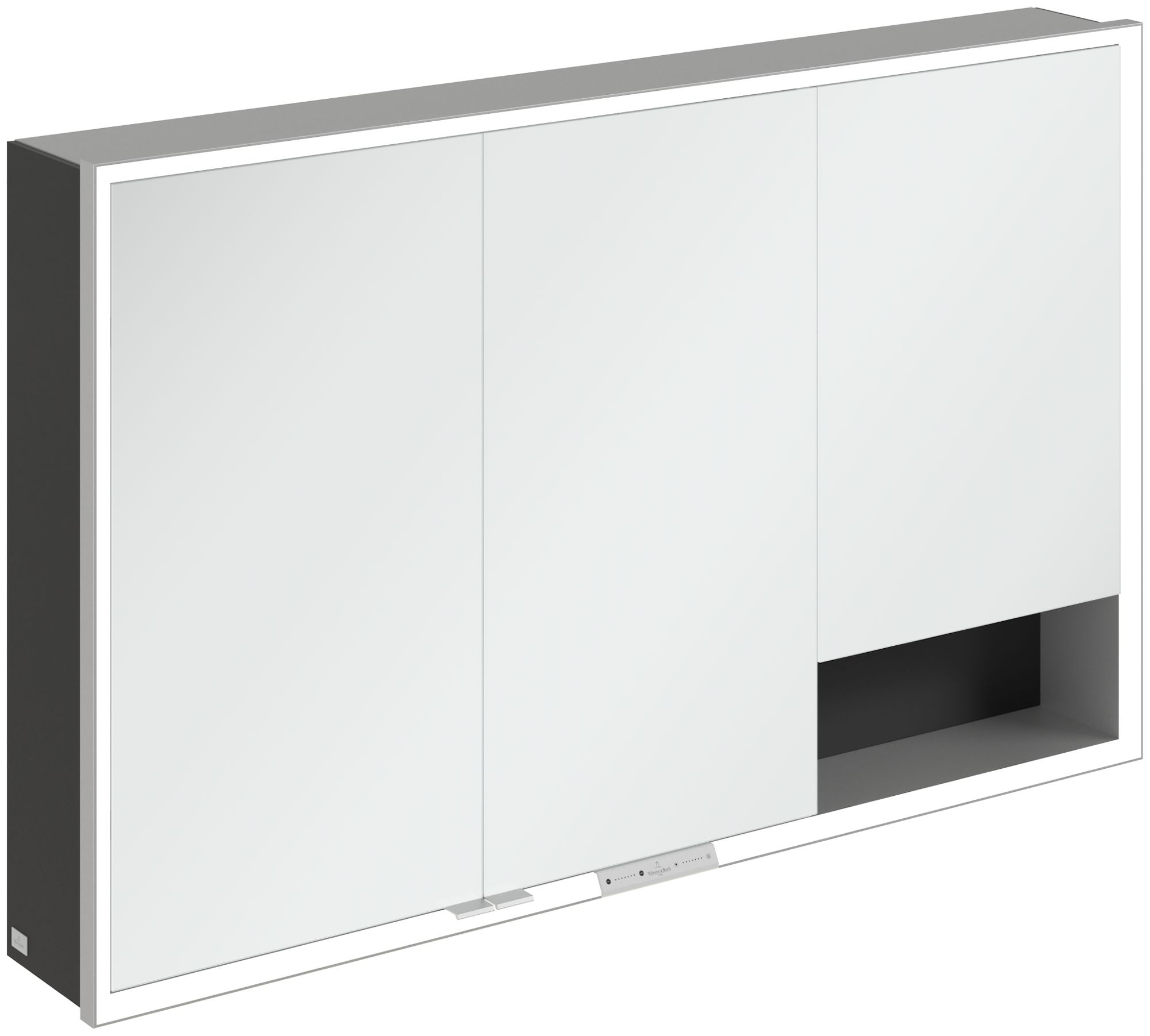 Villeroy & Boch My View+ szekrény 120x16.8x75 cm tükörrel fekete A48112VL