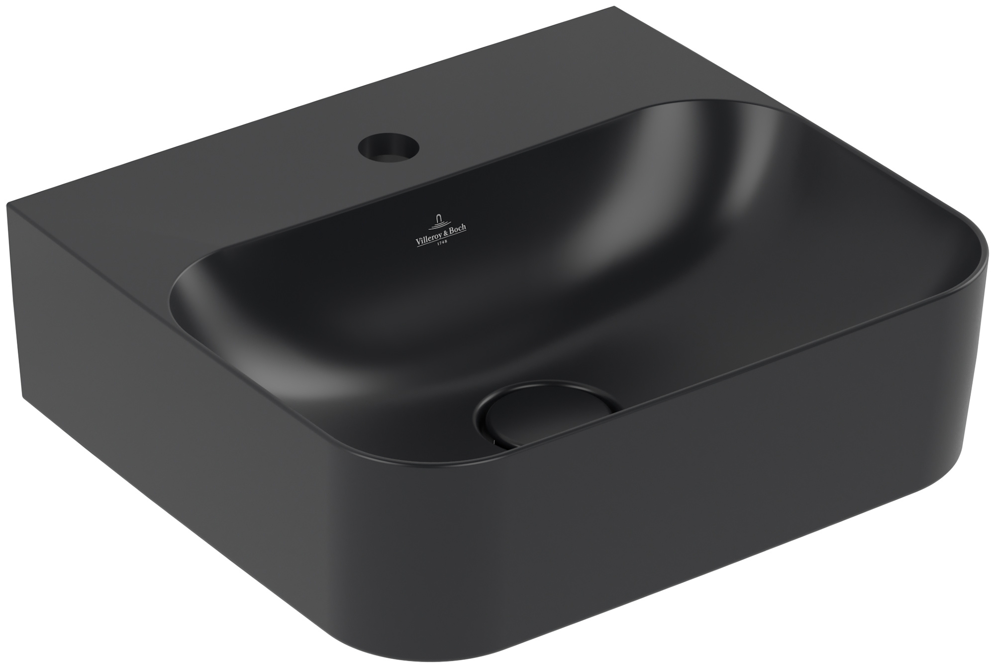 Villeroy & Boch Finion mosdótál 43x39 cm négyszögletes klasszikus-beépíthető-mosdótálak fekete 43644CR7