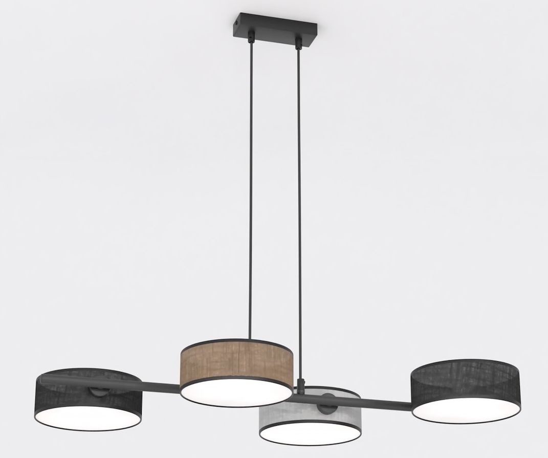 Emibig Drumz függőlámpa 4x10 W fekete-szürke/hamvas-bézs 1566/4