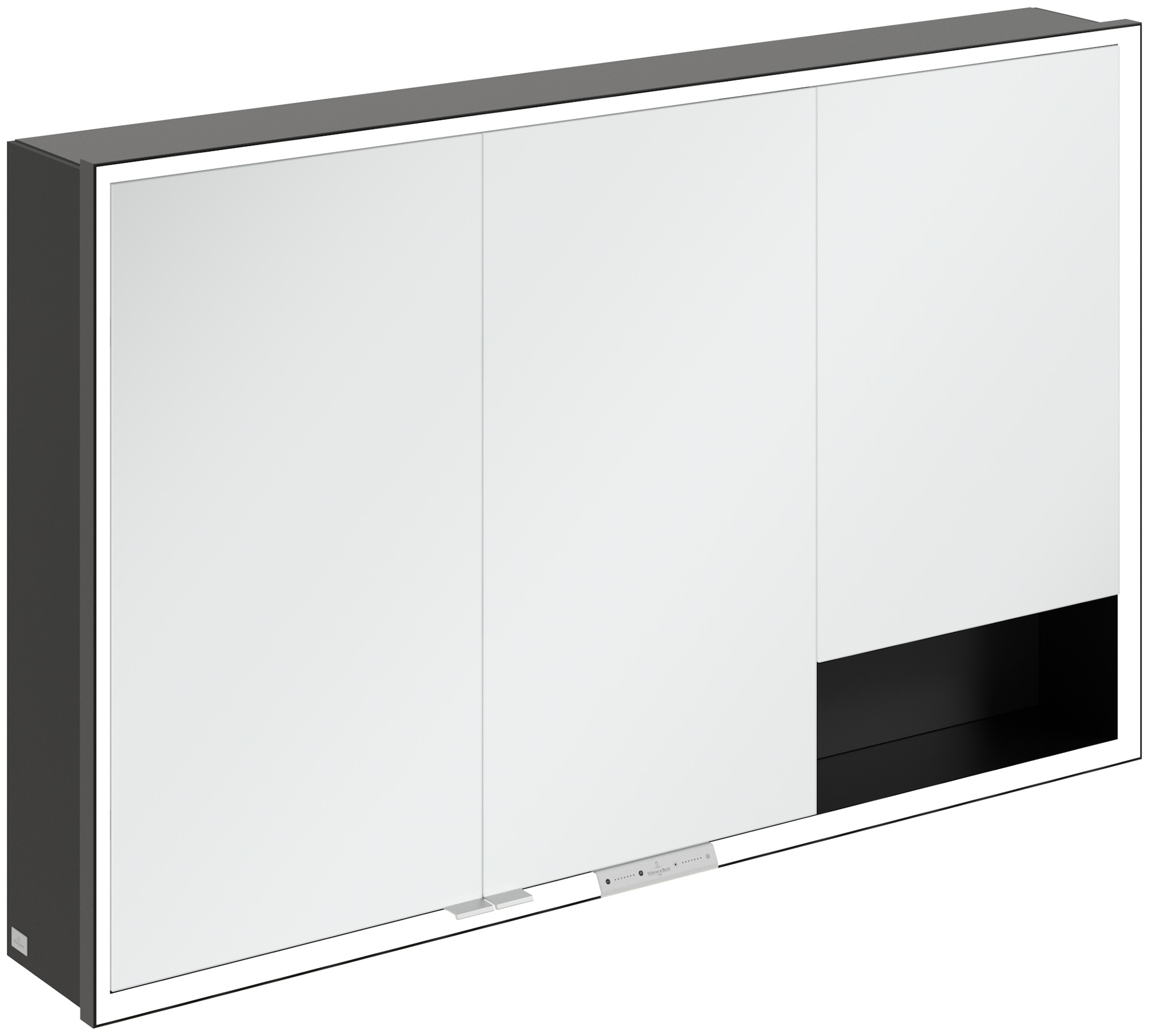 Villeroy & Boch My View+ szekrény 120x16.8x75 cm tükörrel fekete B48112VL