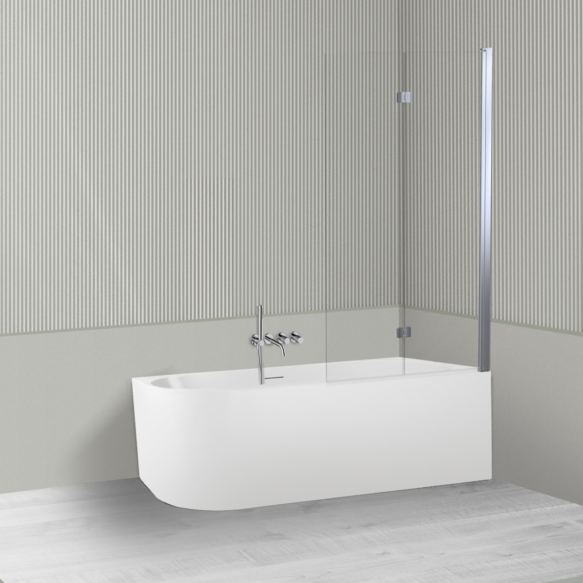 Készlet sarokkád Oltens Delva 11001000, zuhanyparaván Oltens Sela 23202100