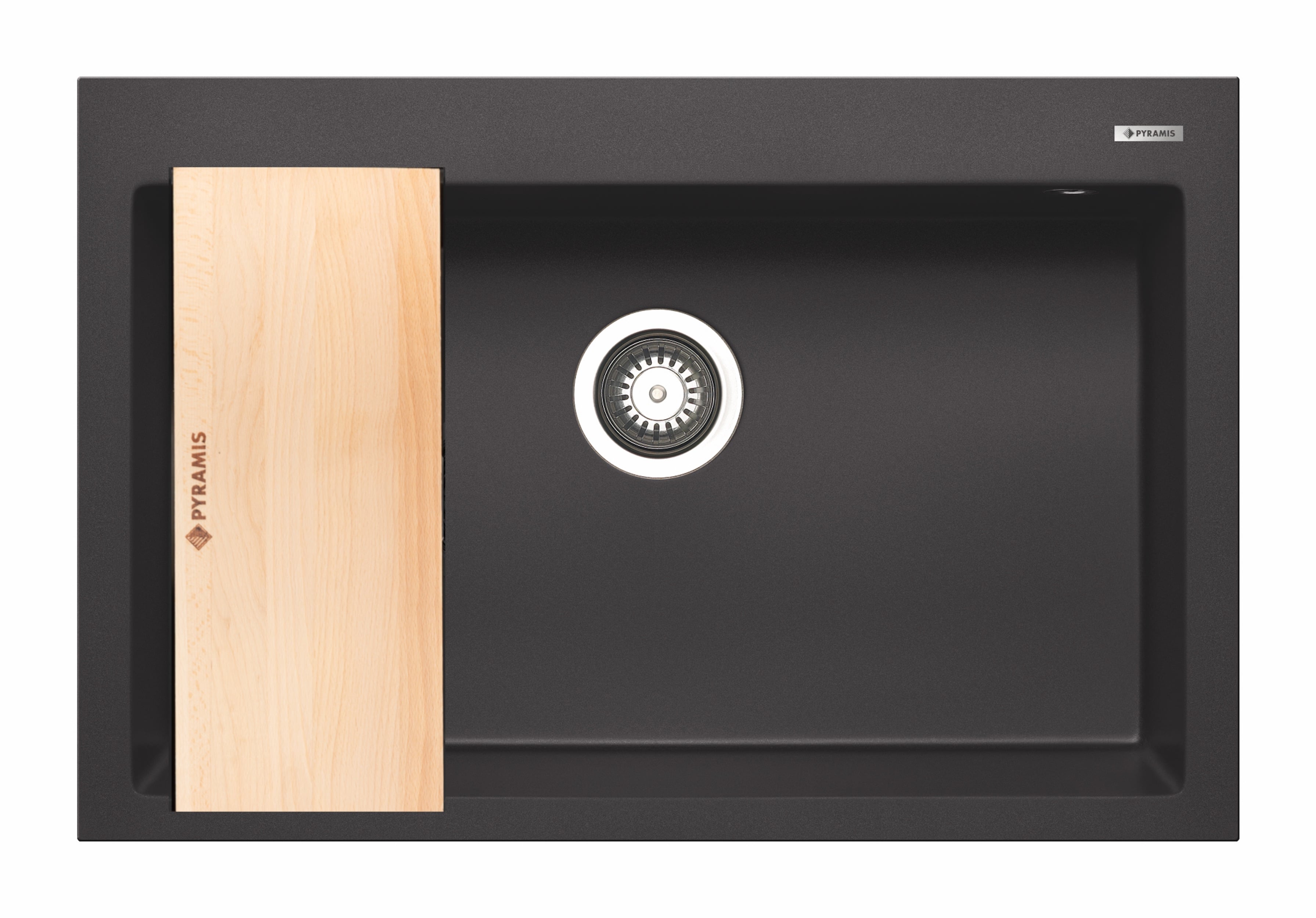 Pyramis Istros gránit mosogató 76x50 cm fekete C070219011WD