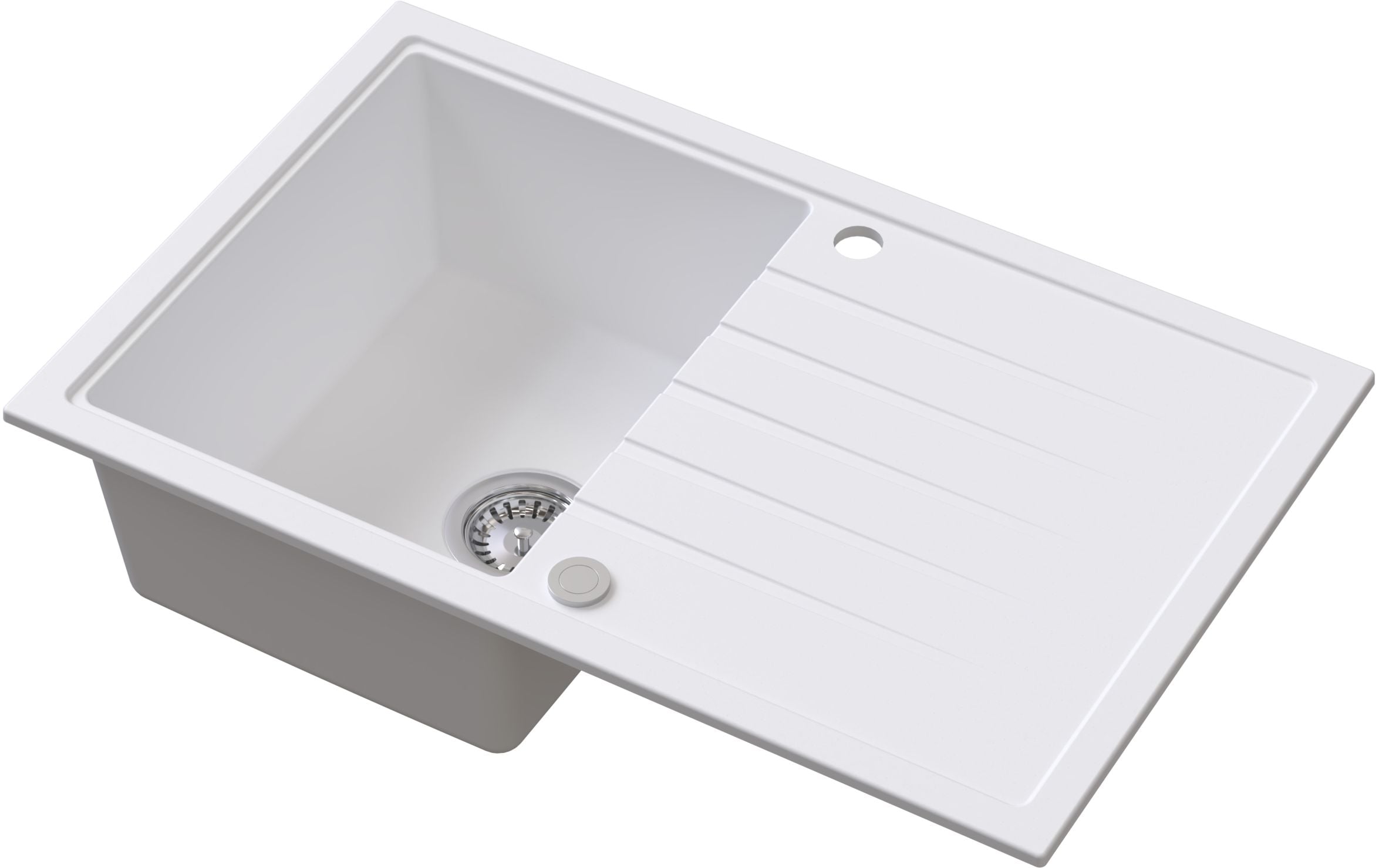 Ruvetti Axel gránit mosogató 79x50 cm fehér 3001AX_WH160_W