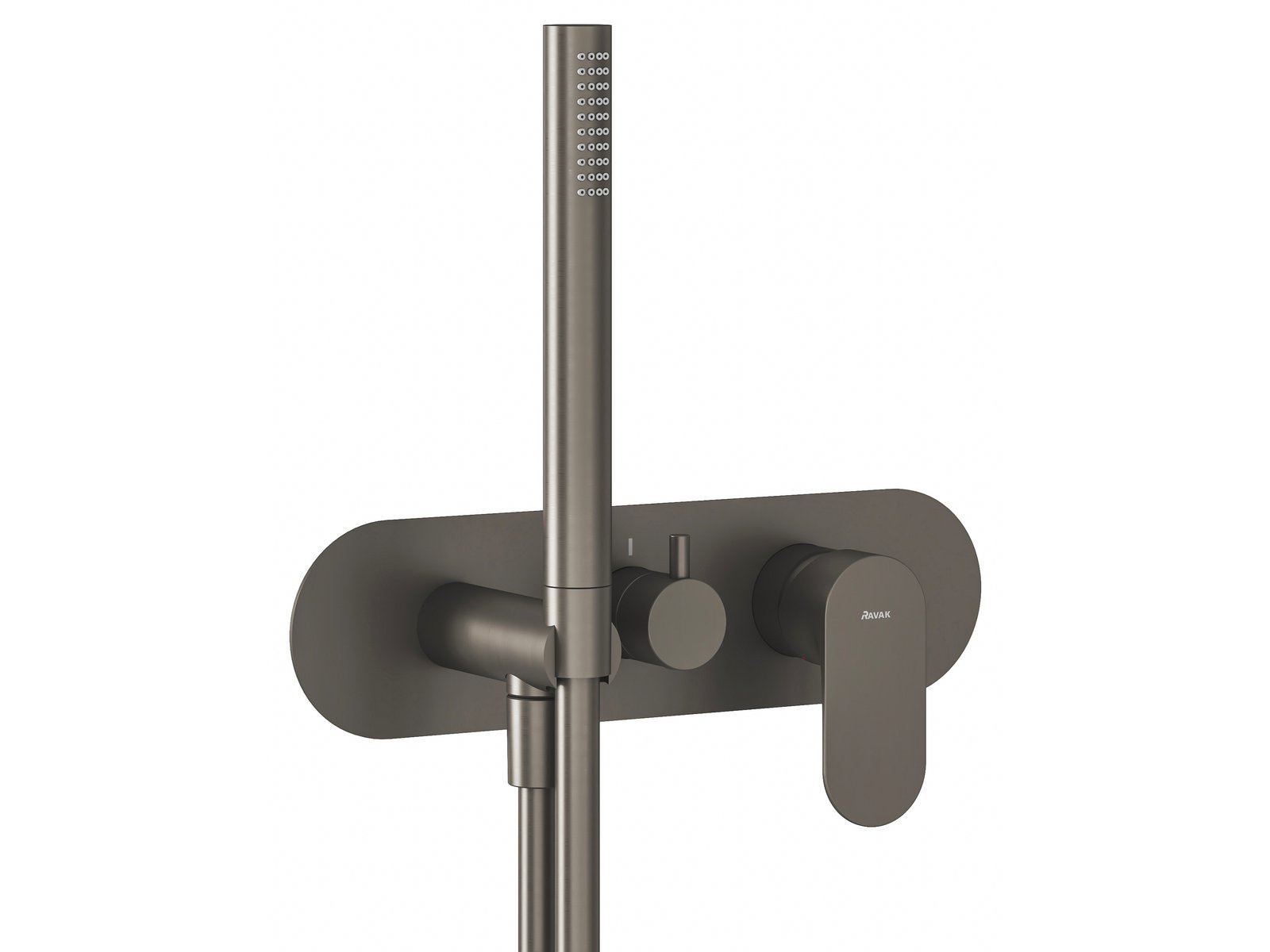 Ravak Eleganta kád és zuhany csaptelep süllyesztett z termosztáttal grafit X070333