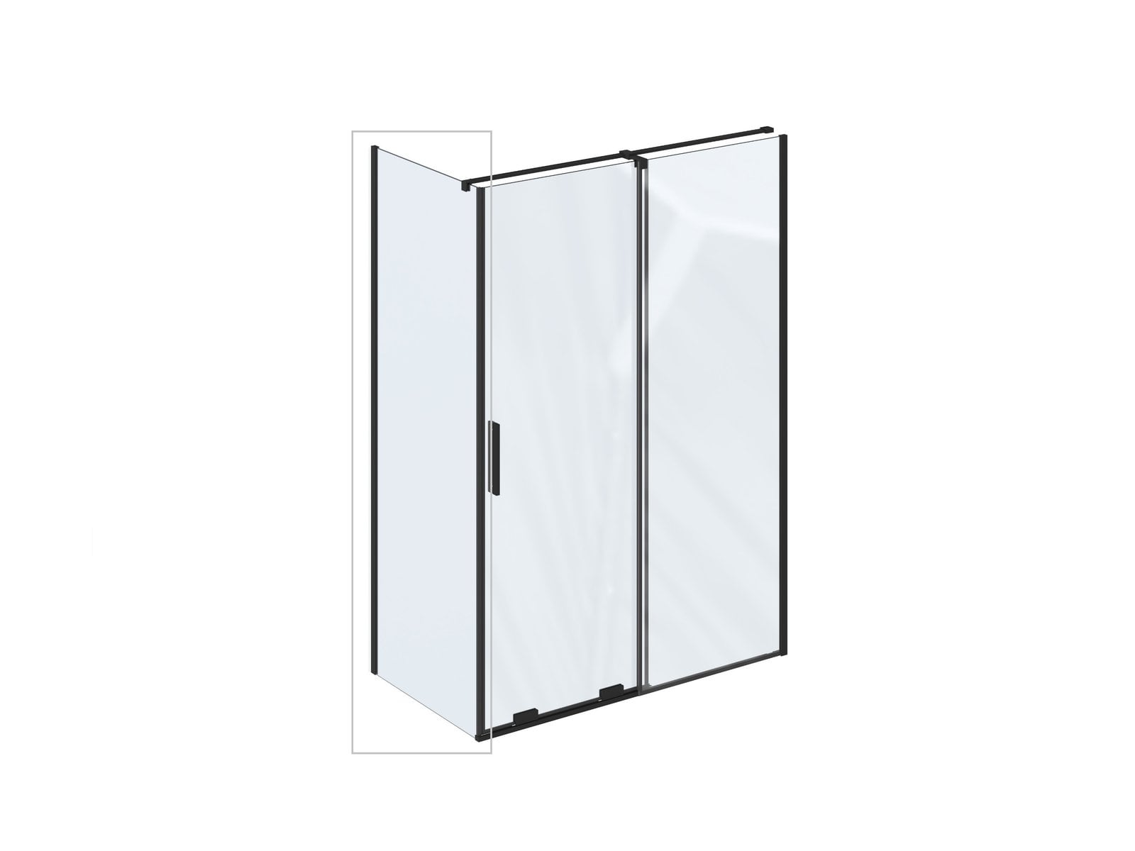 Ravak Roll zuhanyfal 80 cm fekete matt/átlátszó üveg X90V40300Z1