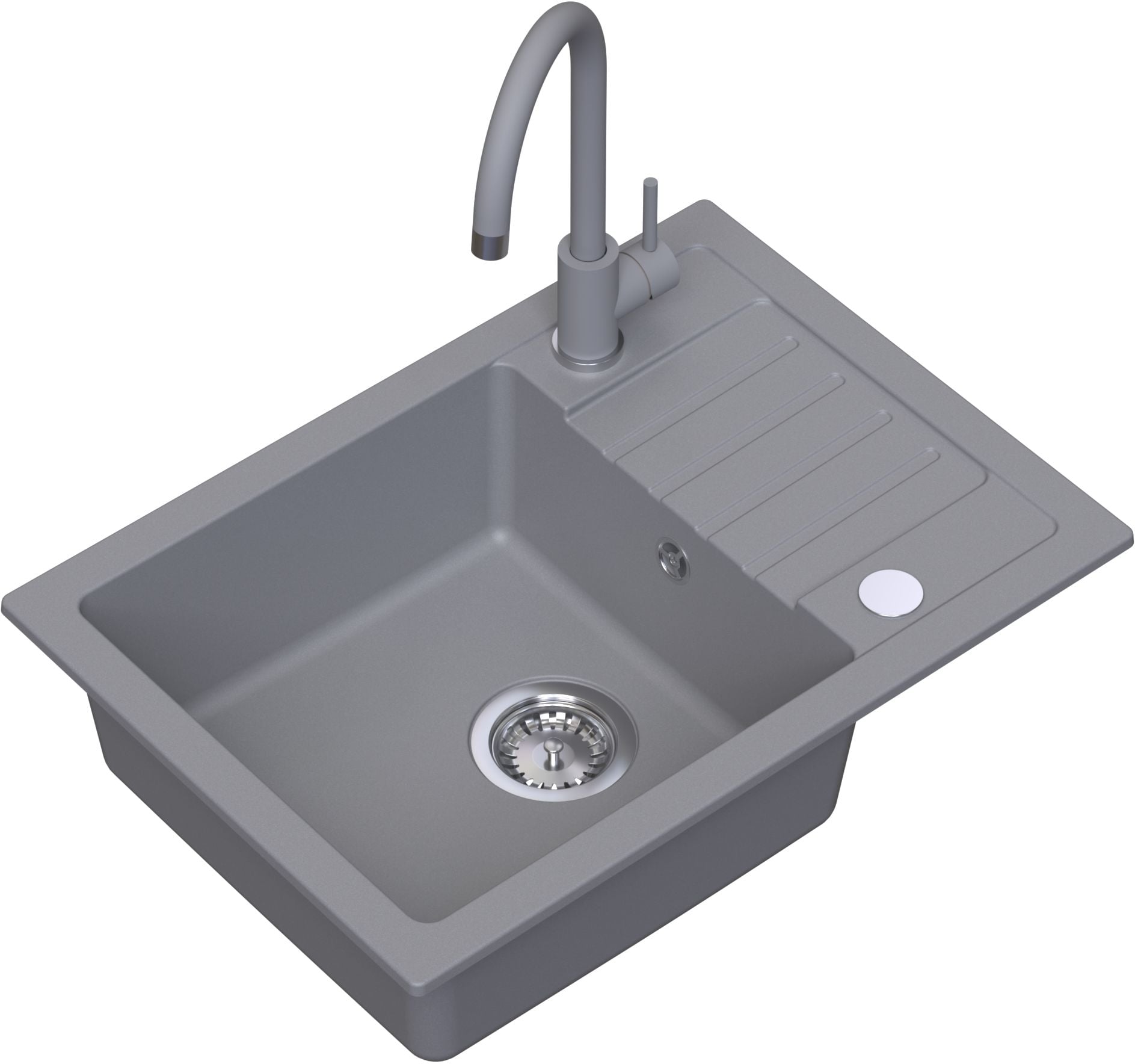 Ruvetti Tito Compact mosogató csapteleppel és tartozékokkal szürke/ LP_3200-TC6244GR_W