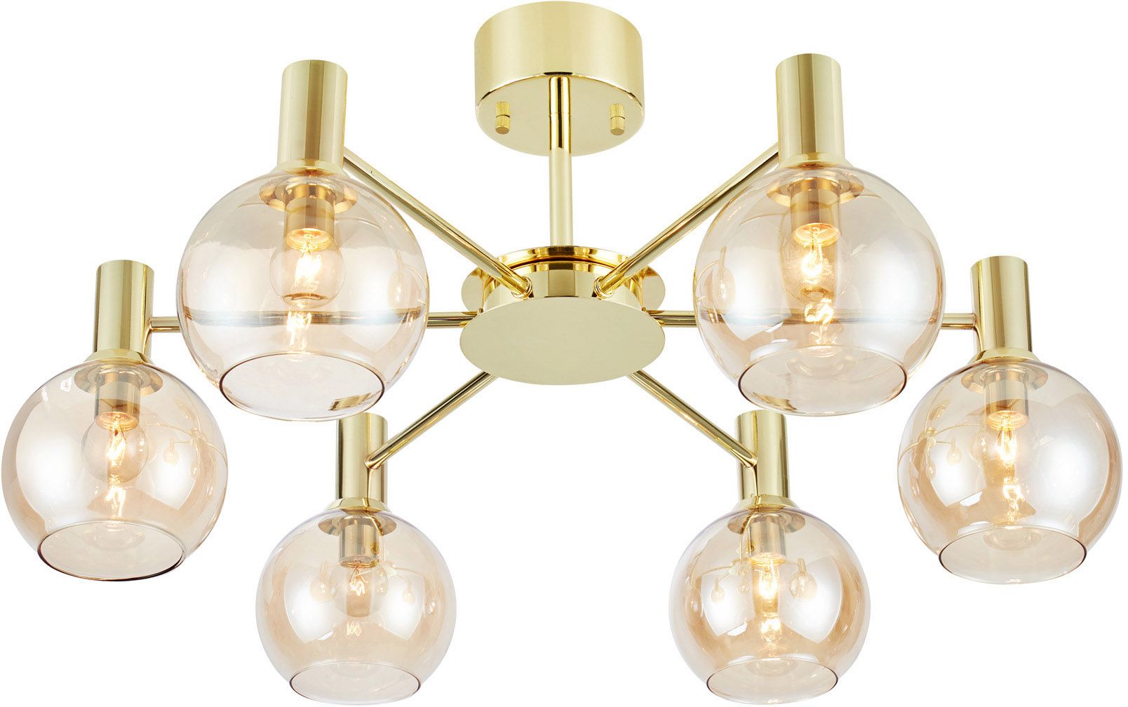 Markslöjd Ambra mennyezeti lámpa 6x40 W sárgaréz-borostyán 109152